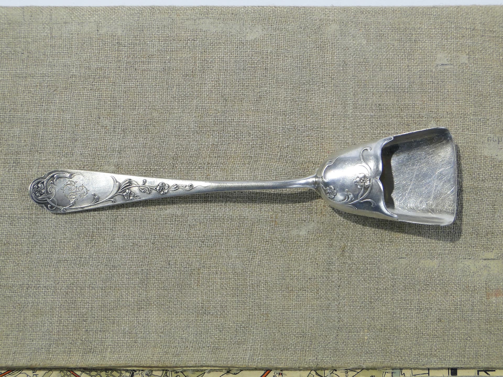 Sugar Spoon, Art Nouveau, silver-plated brass, WMF, Germany, 19th century - 347089