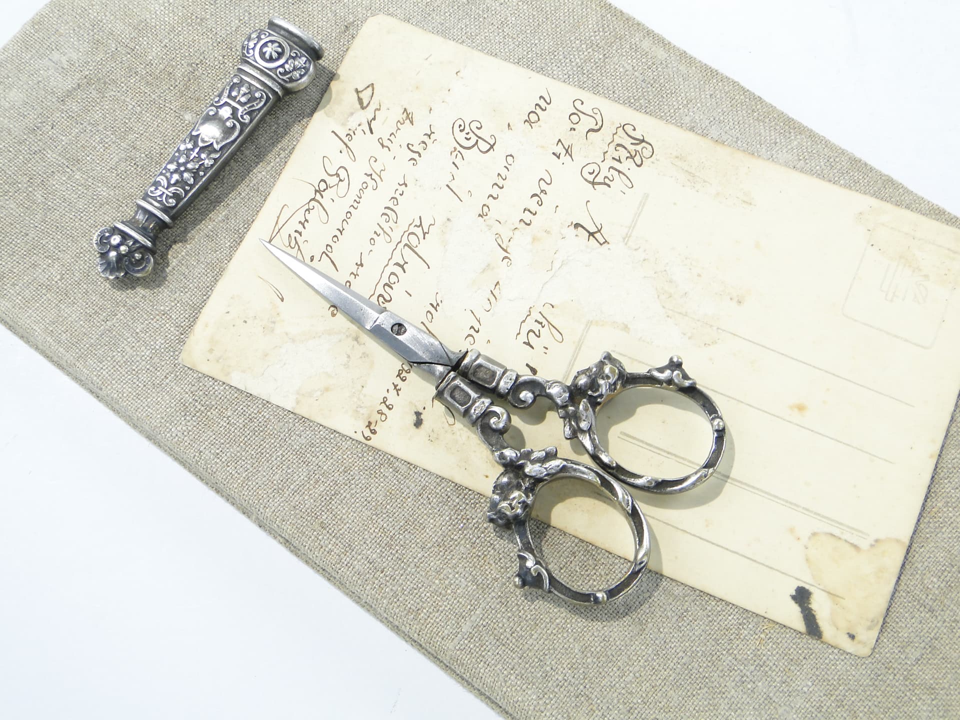 Eclectic Table Scissors, silver, brass, steel, Poland, 19th century - 347100