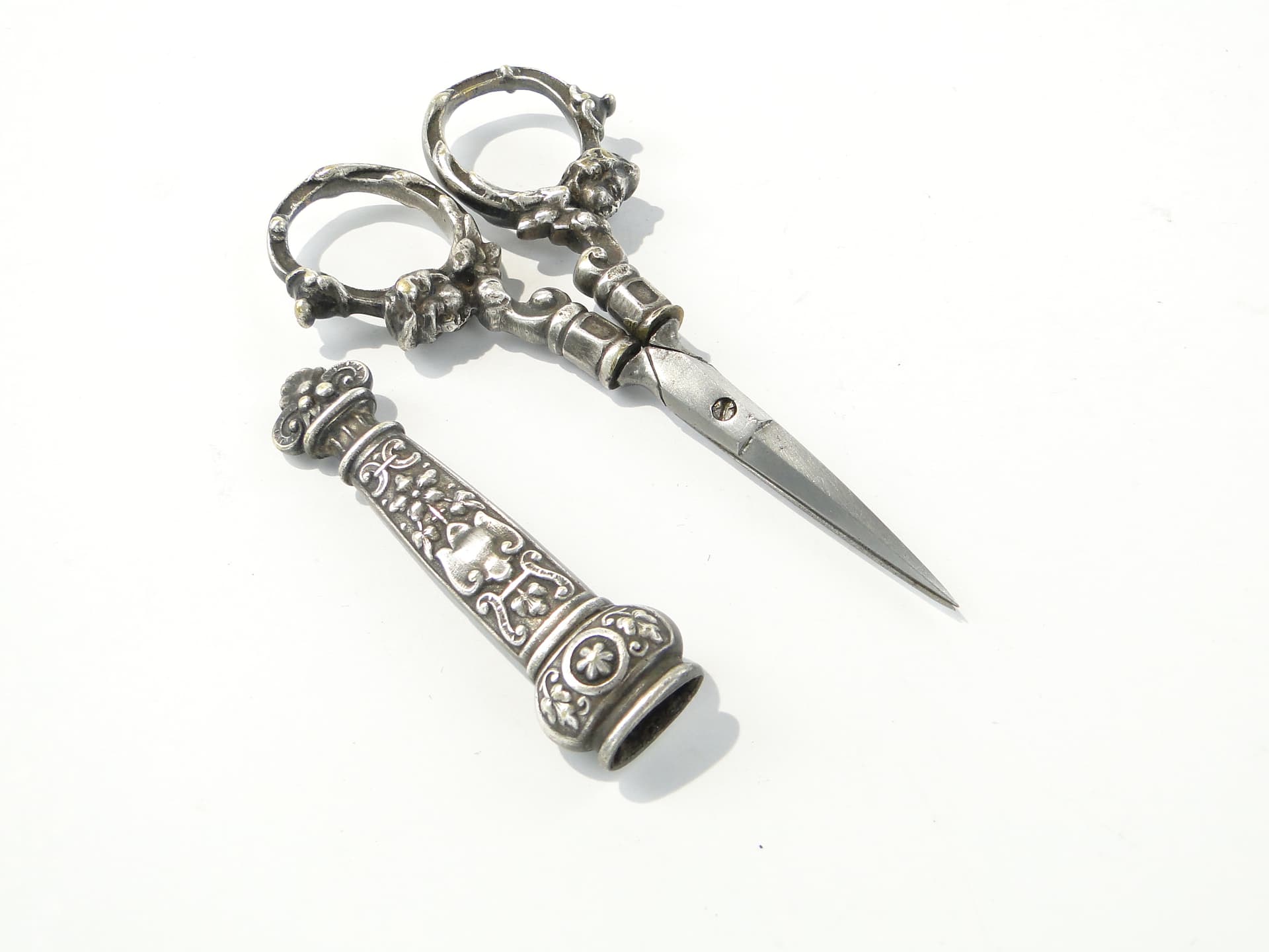 Eclectic Table Scissors, silver, brass, steel, Poland, 19th century - 347096