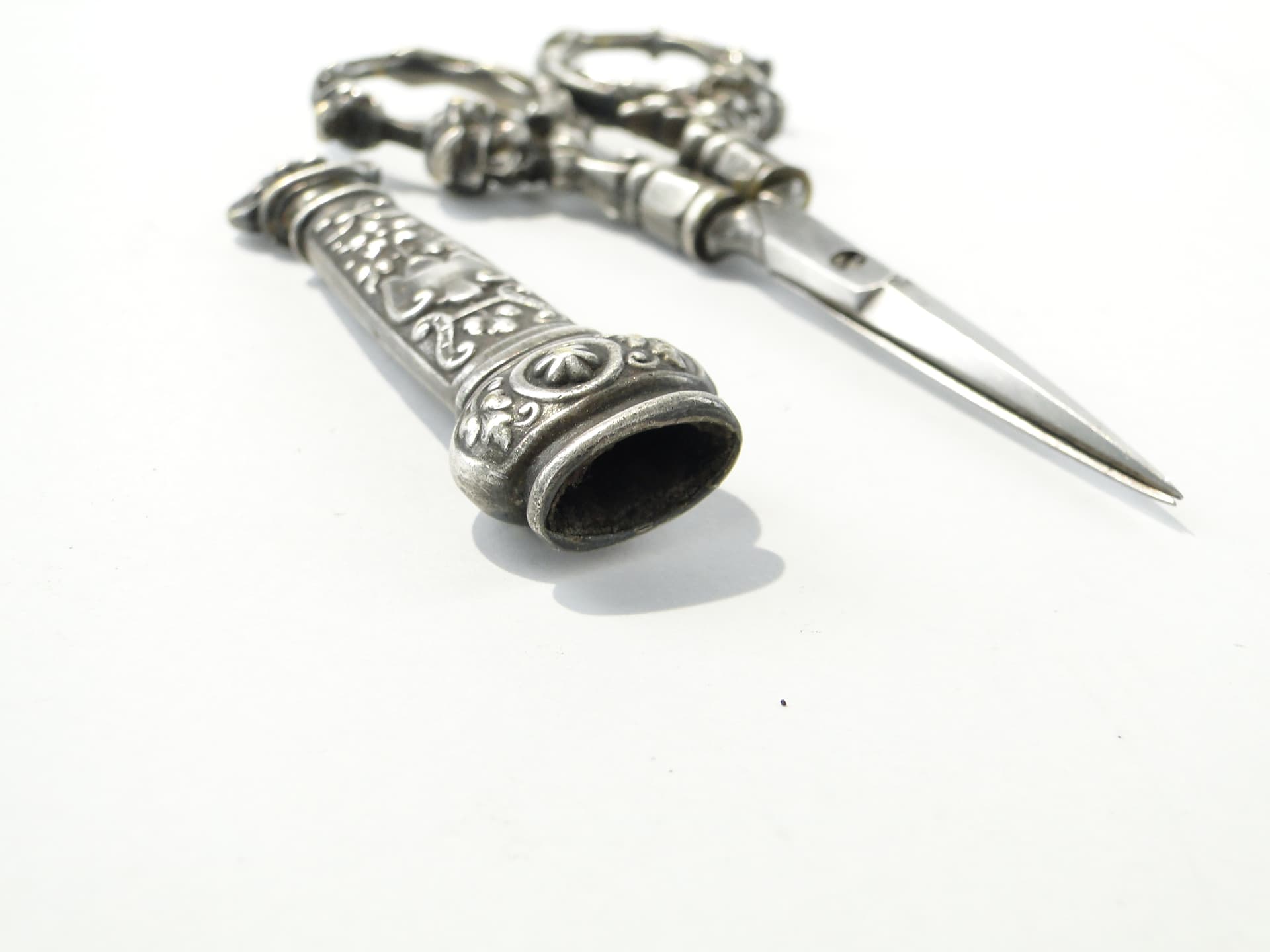Eclectic Table Scissors, silver, brass, steel, Poland, 19th century - 347097