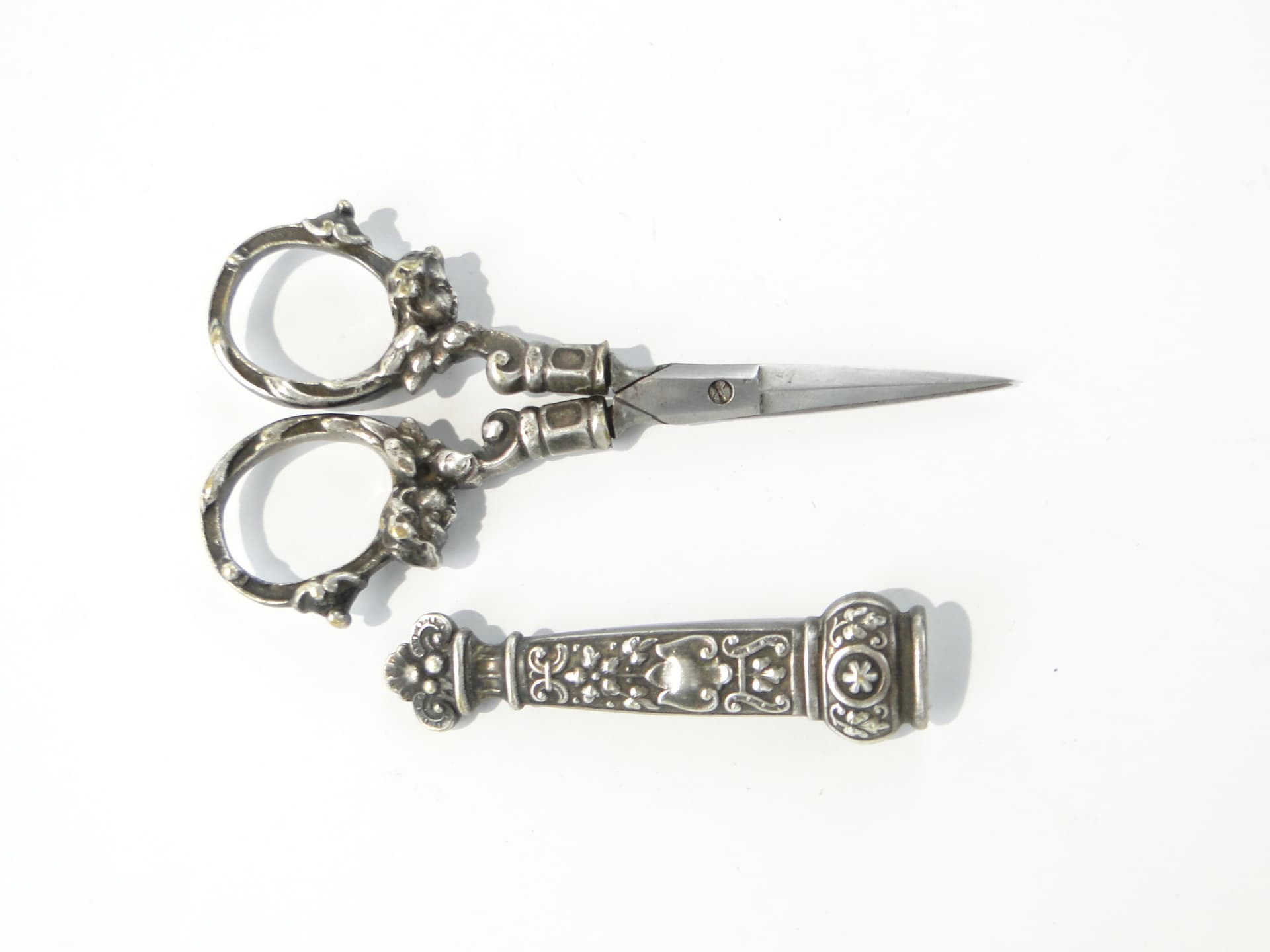 Eclectic Table Scissors, silver, brass, steel, Poland, 19th century - 347098