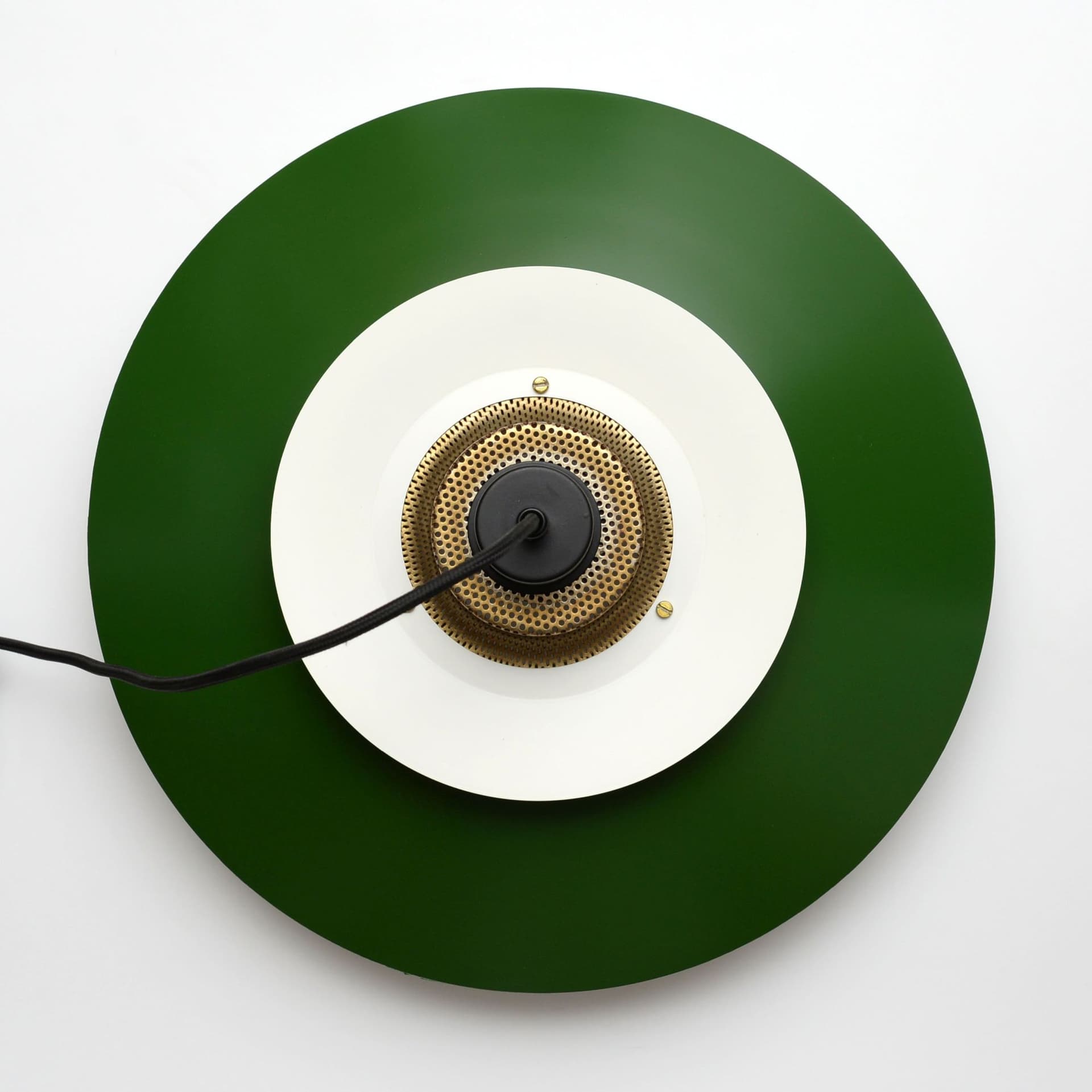 Pendant lamp, bottle green, metal, Denmark, 1970s - 347129