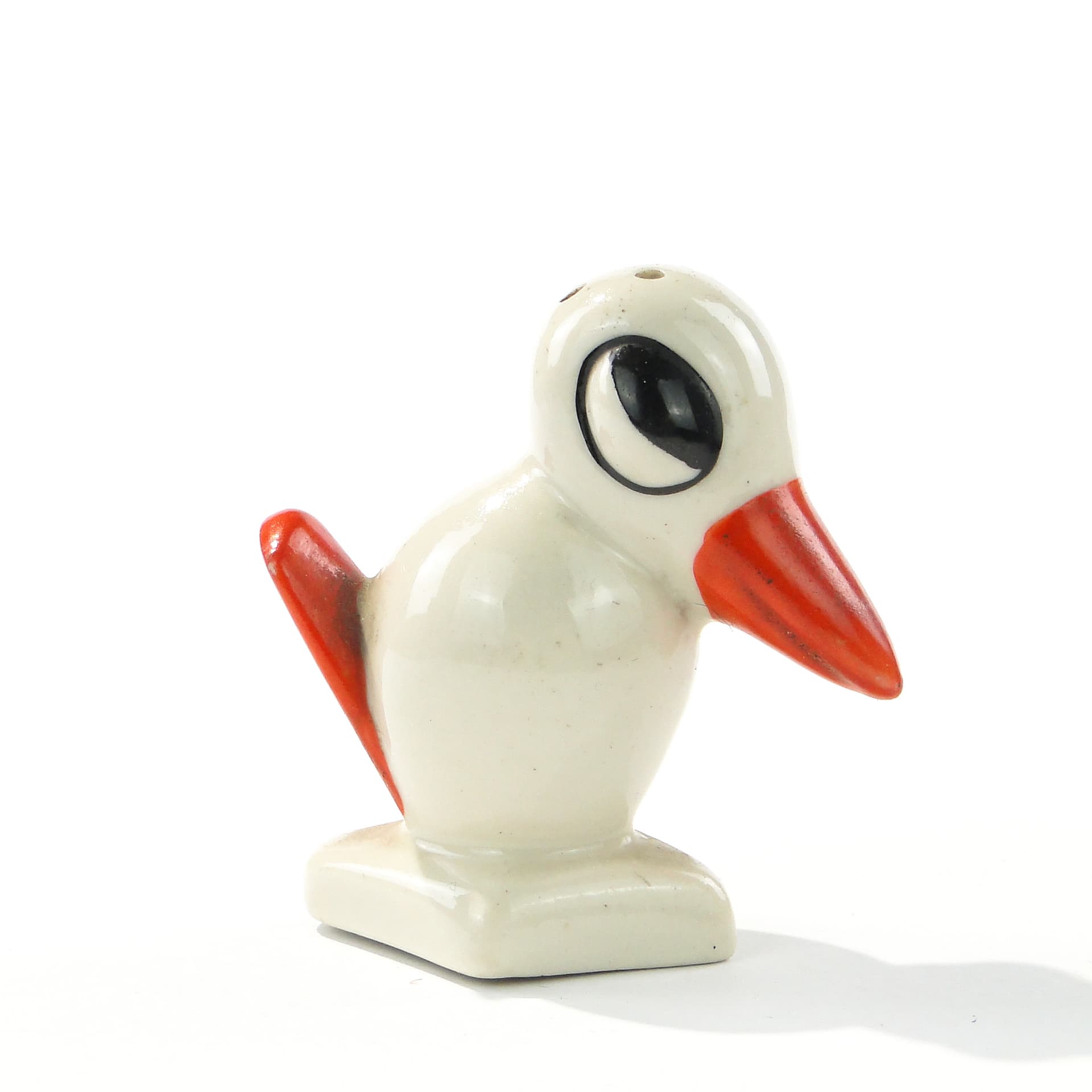Figural Salt Shaker Stork, white porcelain, Chodzież, Poland, 1930s - 347147