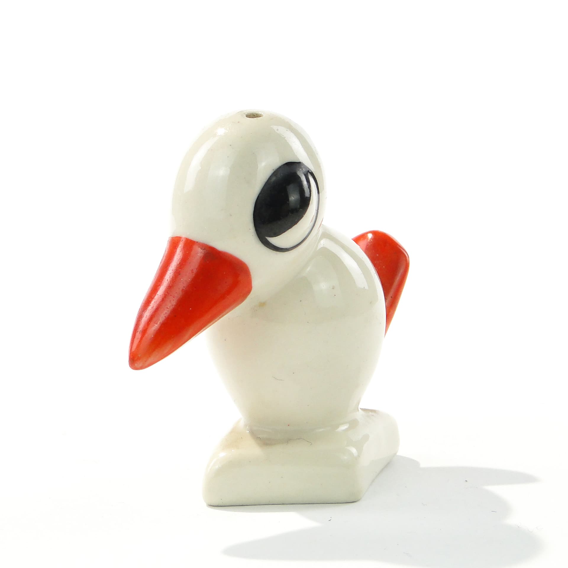 Figural Salt Shaker Stork, white porcelain, Chodzież, Poland, 1930s - 347146