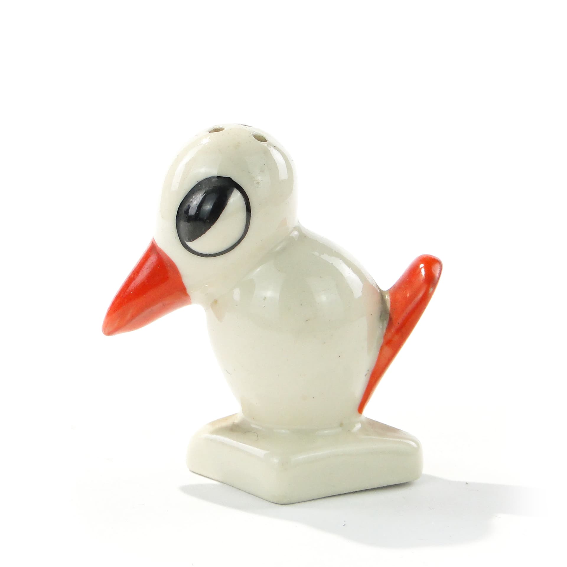 Figural Salt Shaker Stork, white porcelain, Chodzież, Poland, 1930s - 347142