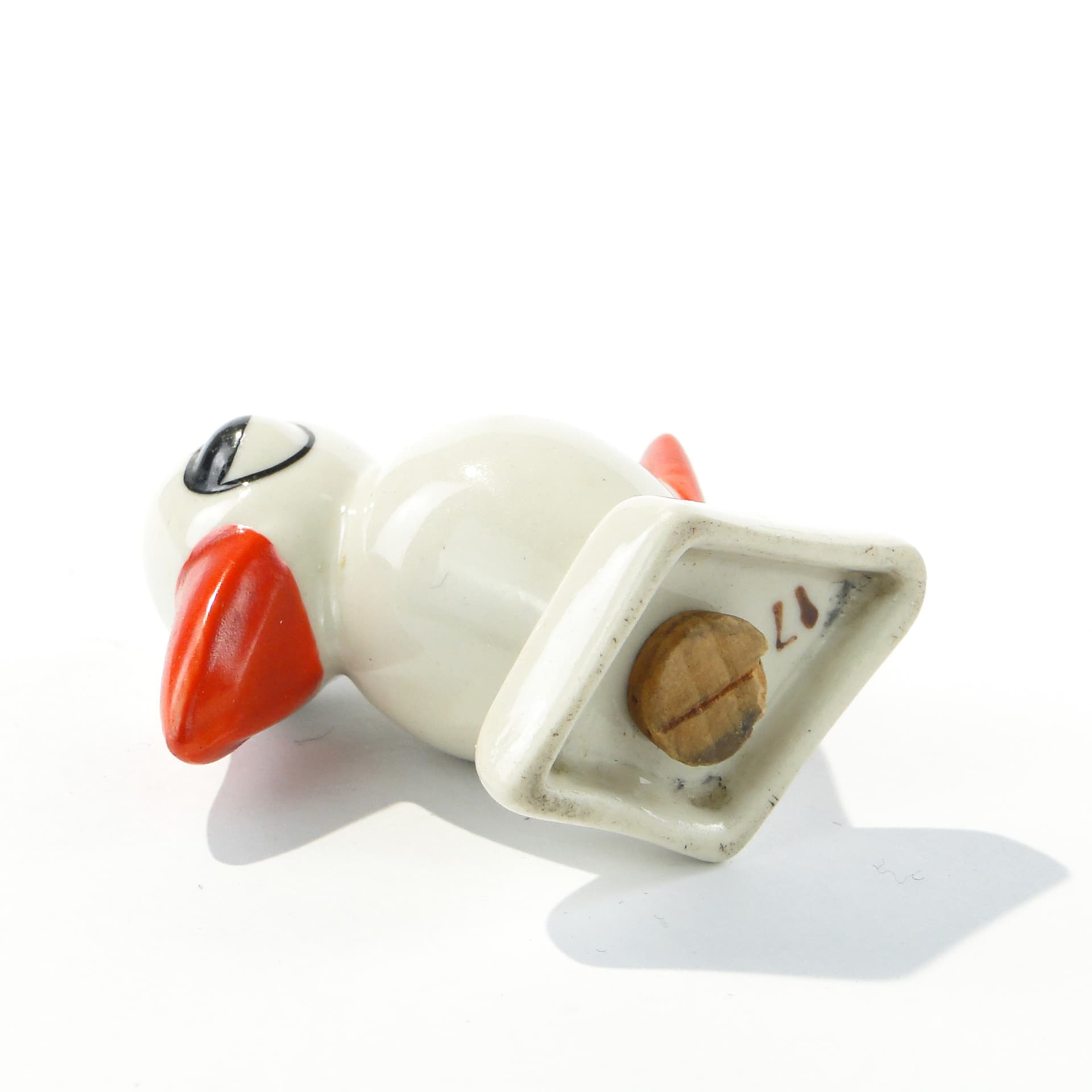 Figural Salt Shaker Stork, white porcelain, Chodzież, Poland, 1930s - 347144