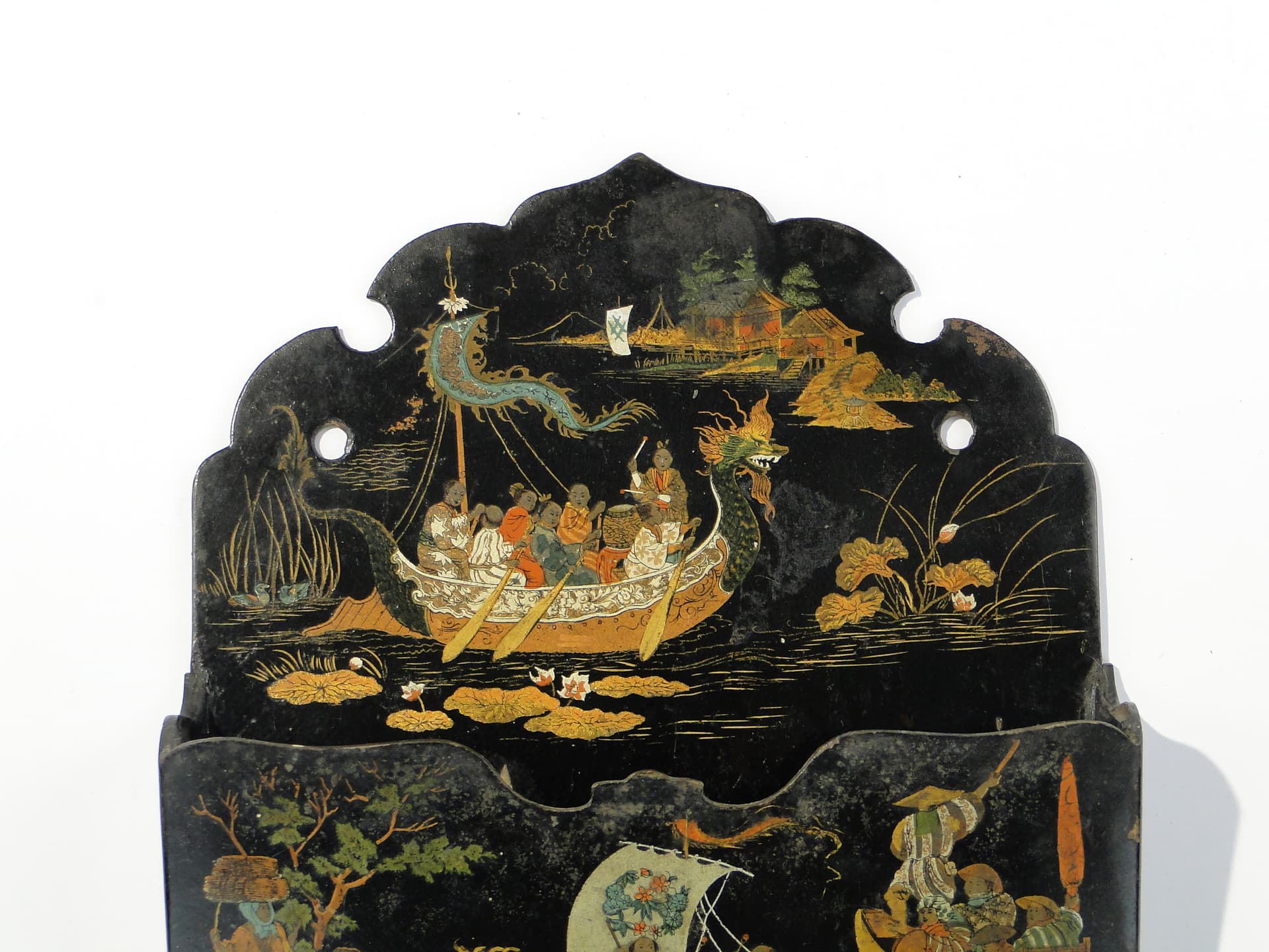 Wall Letter Holder, Japonisme, black, wood lacquer, early 20th century - 347198