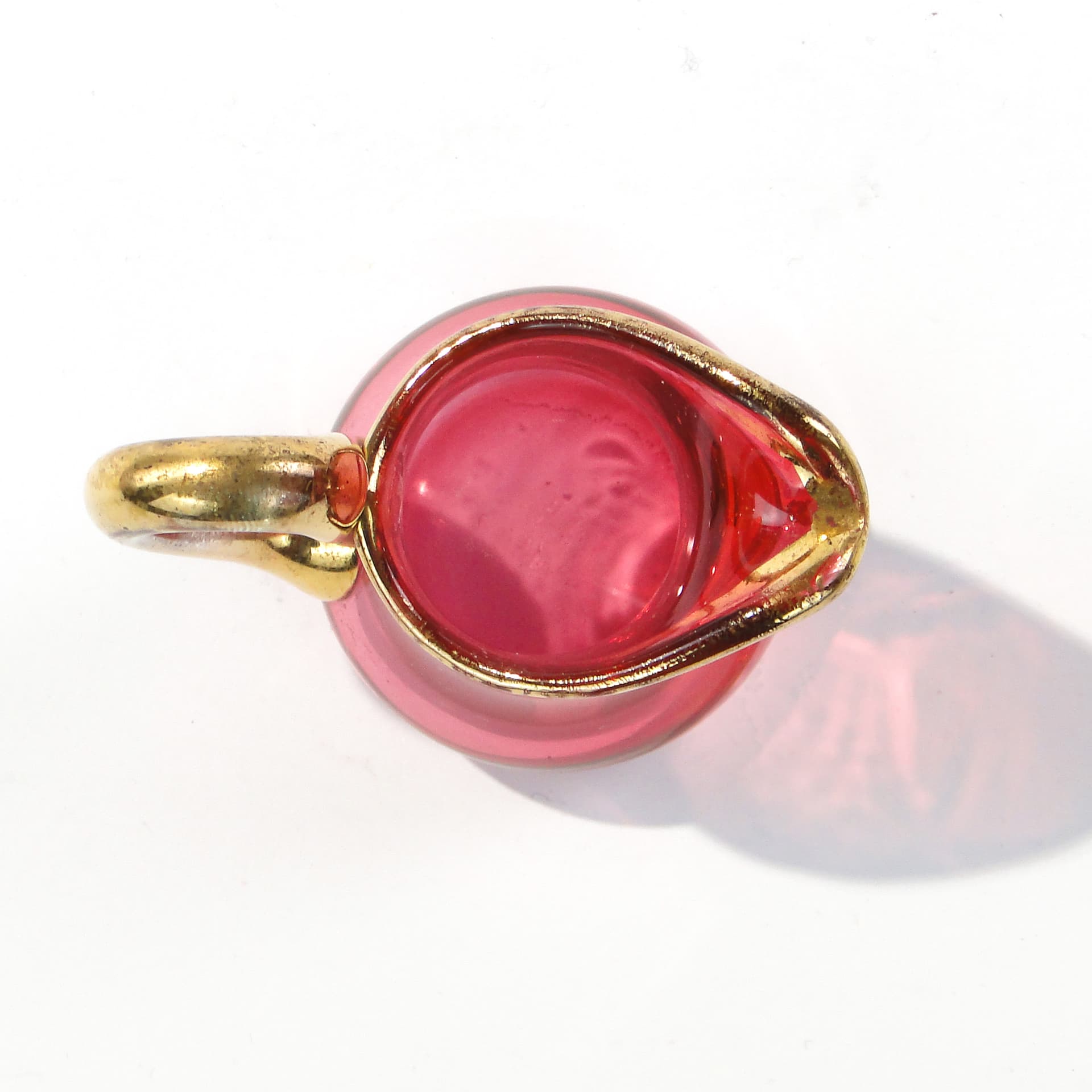 Table Jug, raspberry pink glass, gold-plated, Josephinenhütte, Germany, early 20th c. - 347304