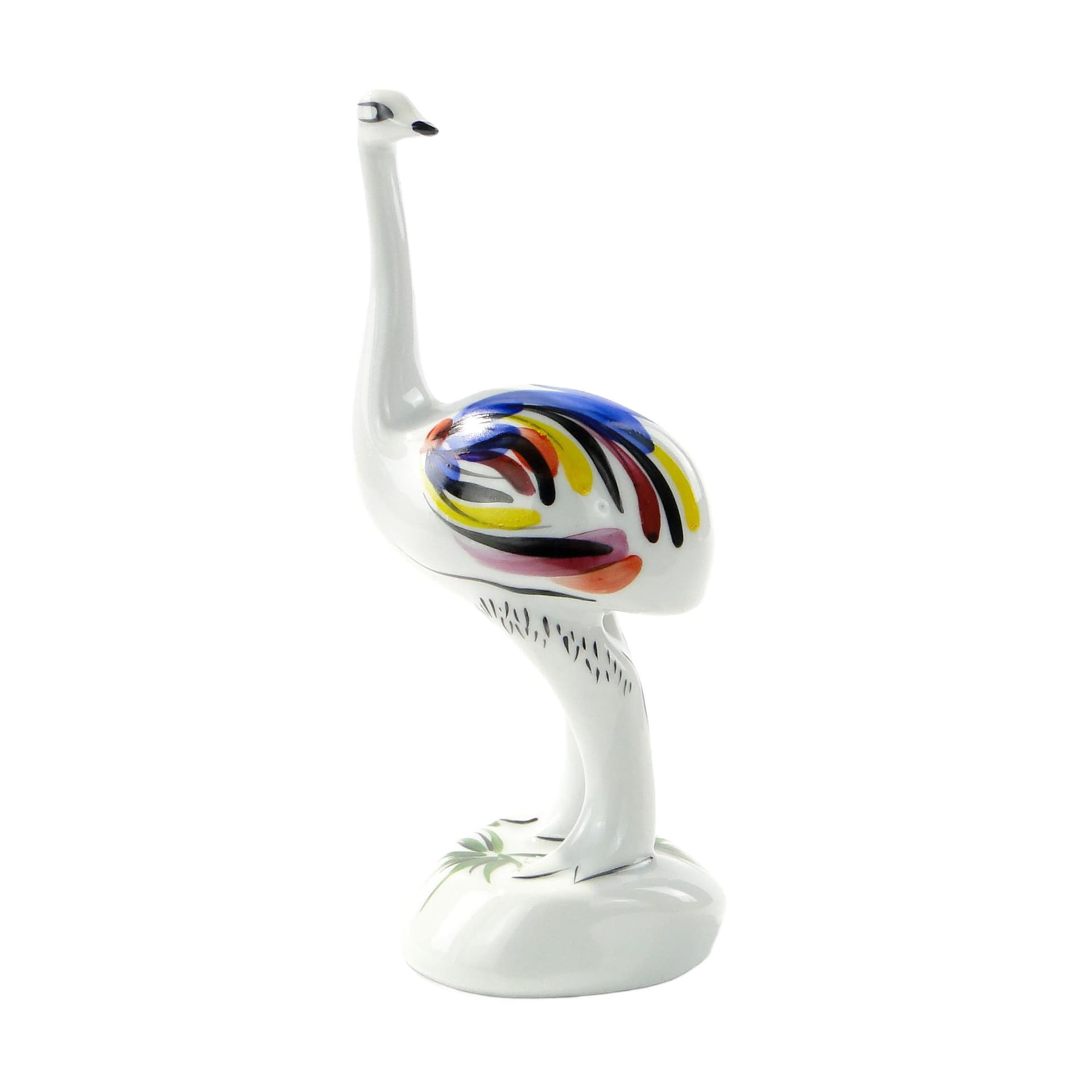 Figurine Ostrich, white porcelain, by H. Orthwein, Wytwórnia Porcelany w Wałbrzychu, Poland, 1950s