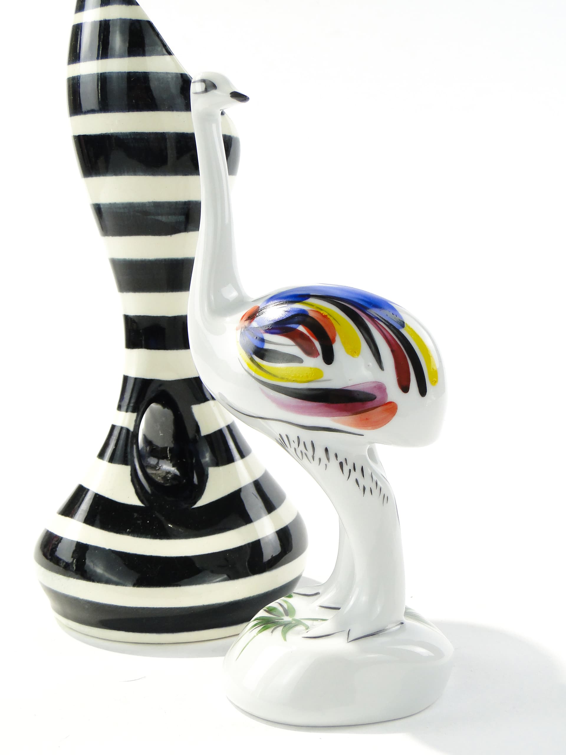 Figurine Ostrich, white porcelain, by H. Orthwein, Wytwórnia Porcelany w Wałbrzychu, Poland, 1950s - 347313