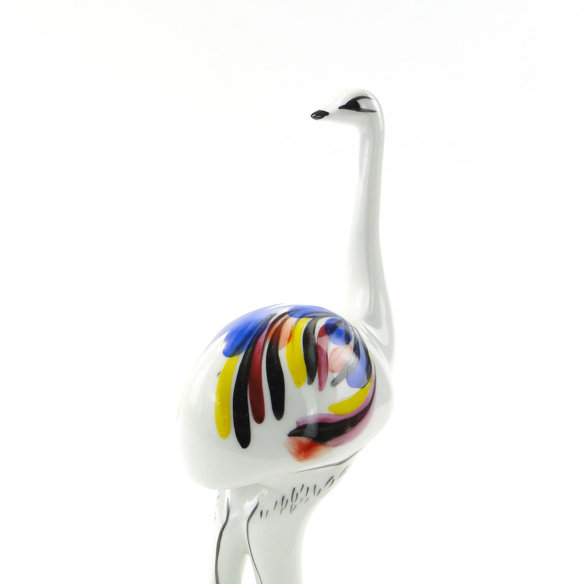 Figurine Ostrich, white porcelain, by H. Orthwein, Wytwórnia Porcelany w Wałbrzychu, Poland, 1950s - 347317
