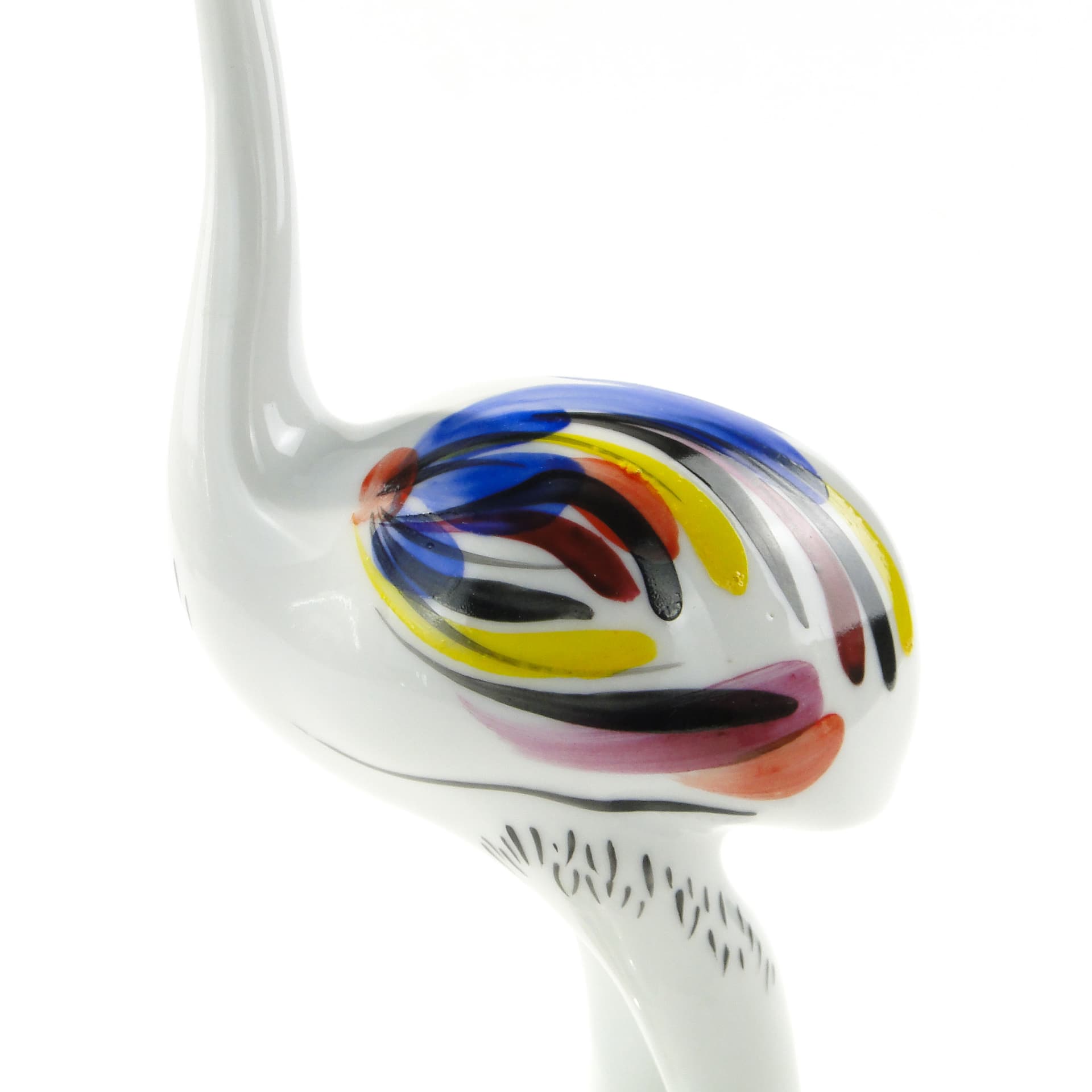 Figurine Ostrich, white porcelain, by H. Orthwein, Wytwórnia Porcelany w Wałbrzychu, Poland, 1950s - 347307