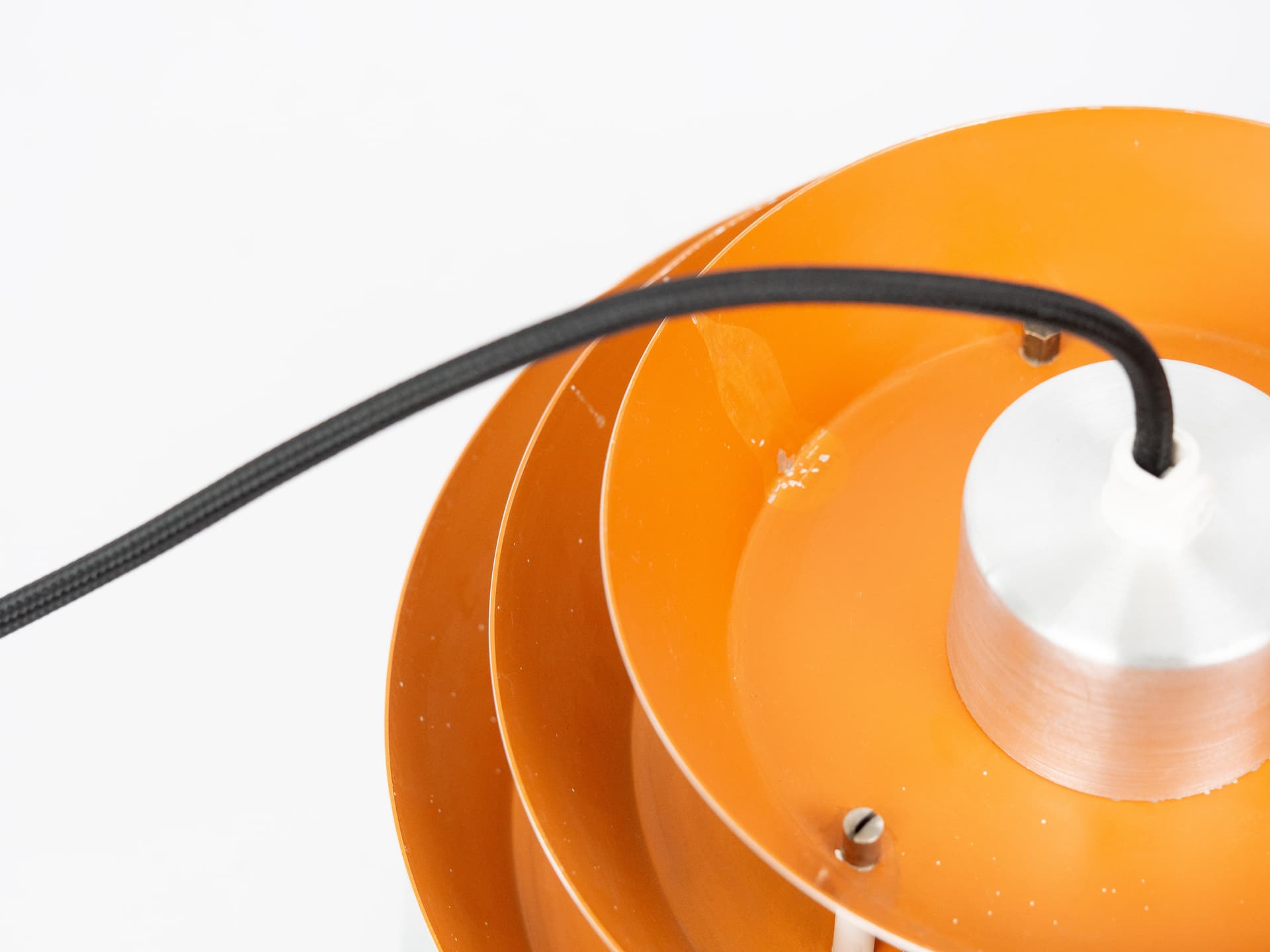 Lampa wisząca Trava, srebrny pomarańczowy, metal, proj. C. Thore, Granhaga Metallindustri, Szwecja, lata 60. - 347351