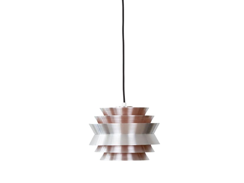 Pendant lamp Trava, silver orange, metal, by C. Thore, Granhaga Metallindustri, Sweden, 1960s.