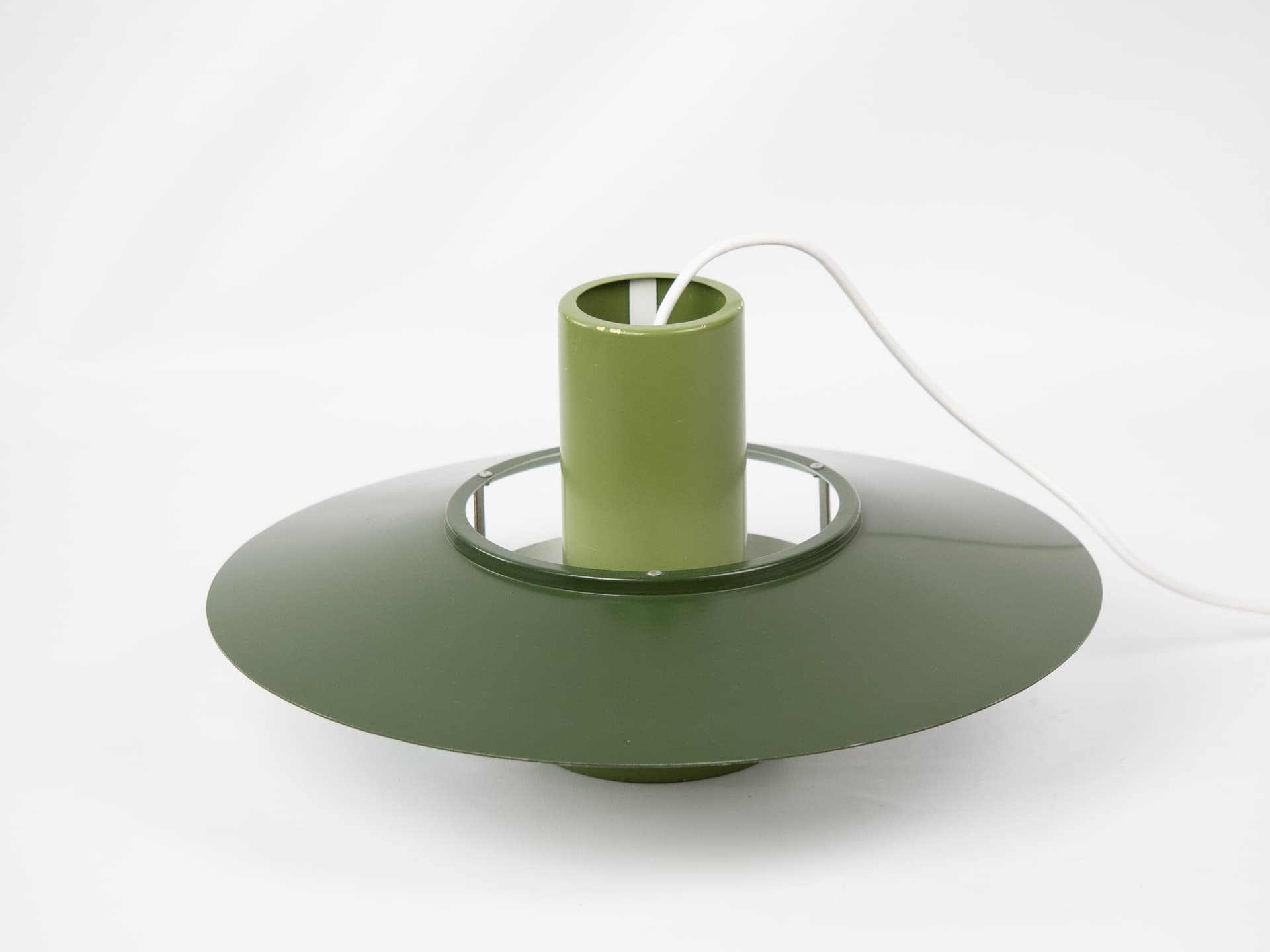 Pendant lamp Falcon, green steel, by A. Hansen, Fog & Mørup, Denmark, 1960s. - 347368