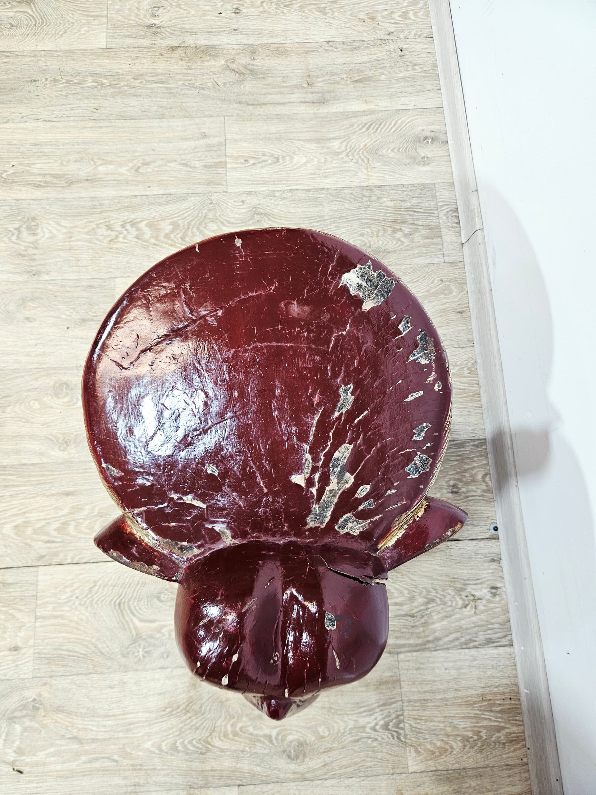 Side stool Elephant XL, burgundy gold, wood, unique 19th century - 347377