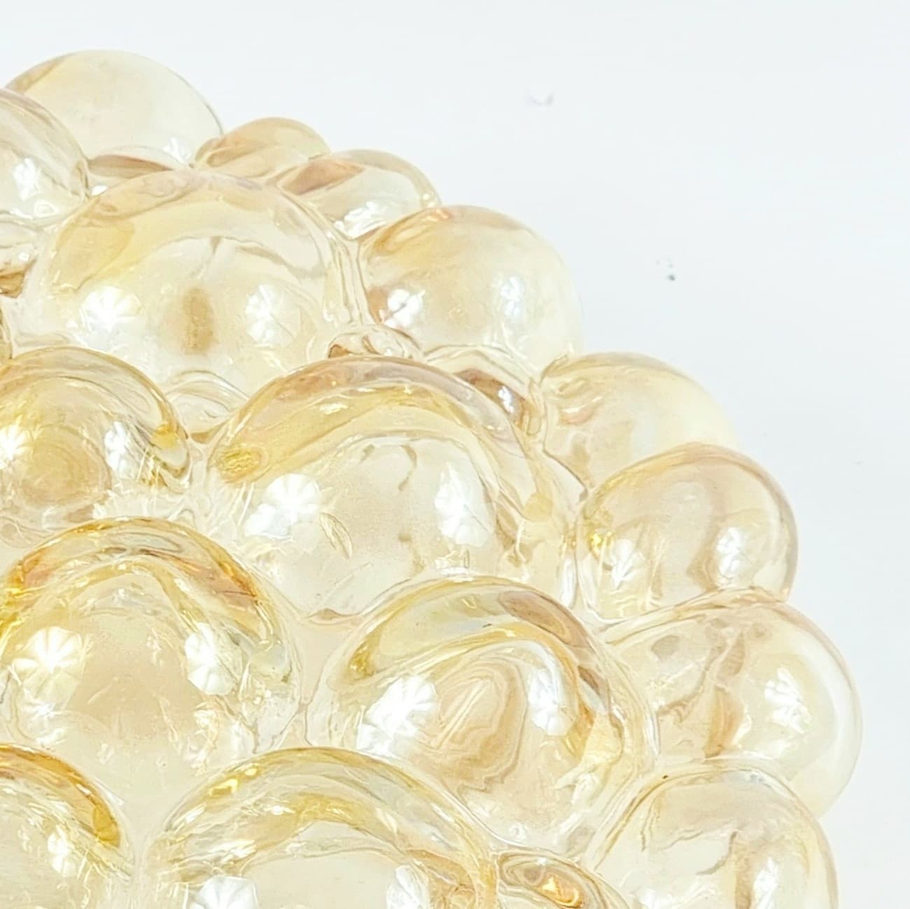 Ceiling lamp Bubble, light amber glass, by H. Tynell, Limburg, Germany, 1970s. - 347414