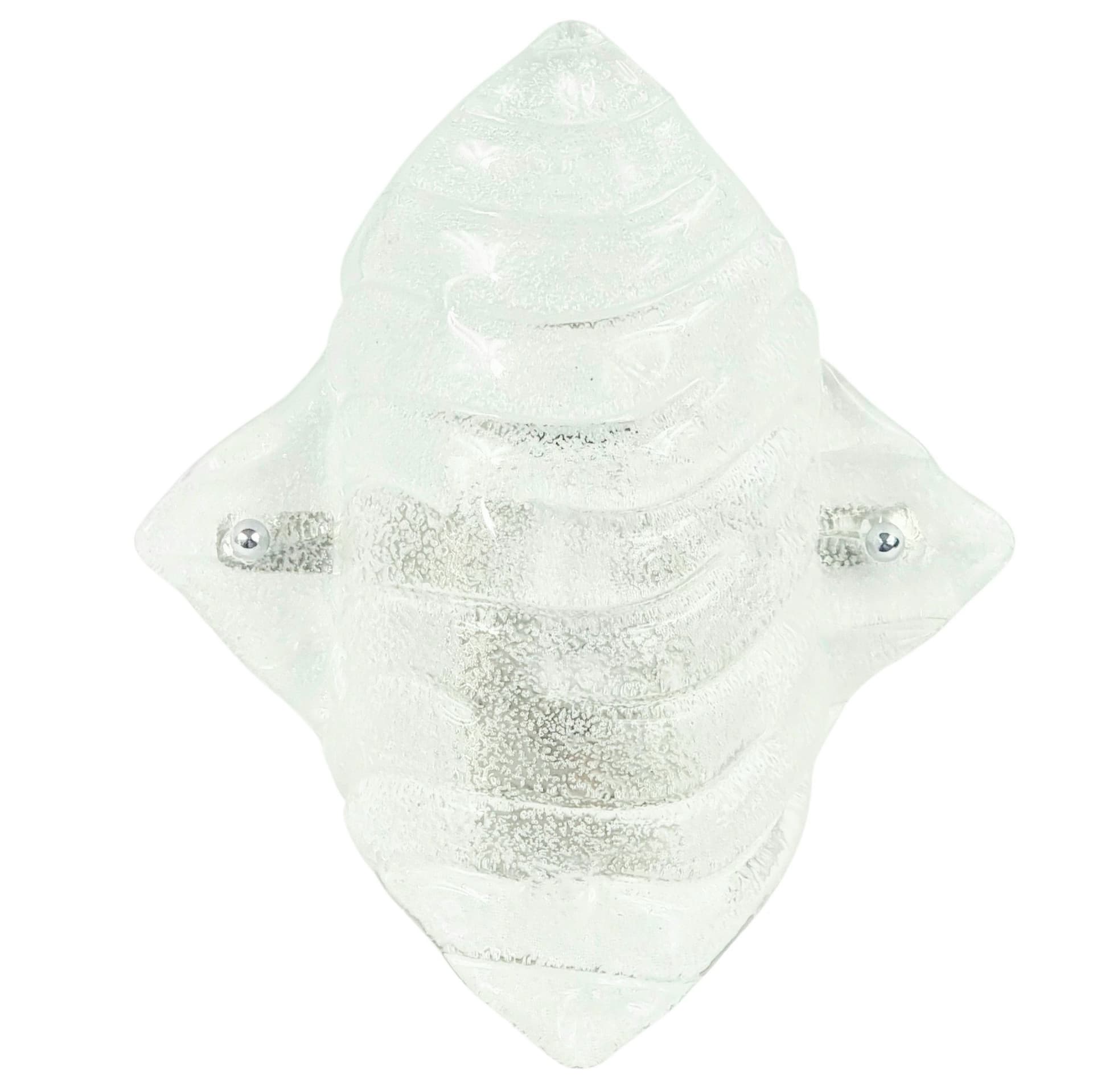 Wall sconce Murano, transparent glass, Italy, 1970s.
