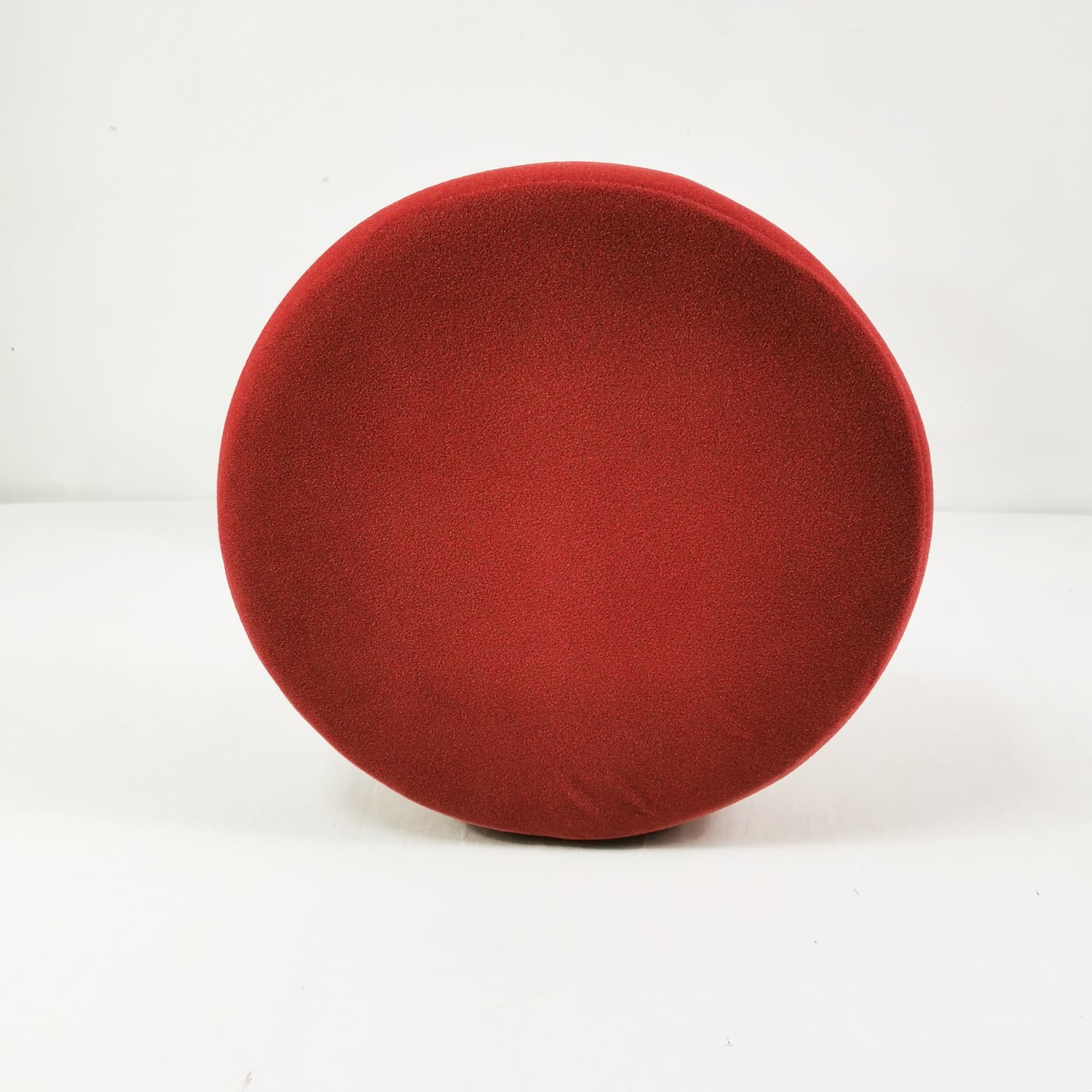 Stool Space Age, red fabric, white metal, Germany, 1970s. - 347485