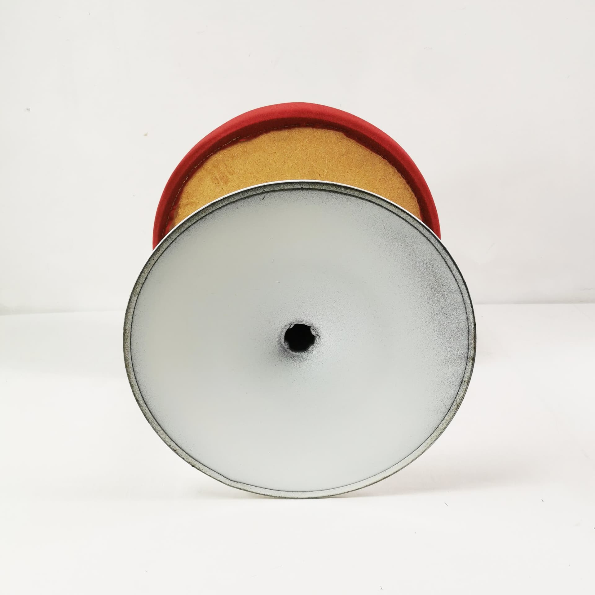 Stool Space Age, red fabric, white metal, Germany, 1970s. - 347488