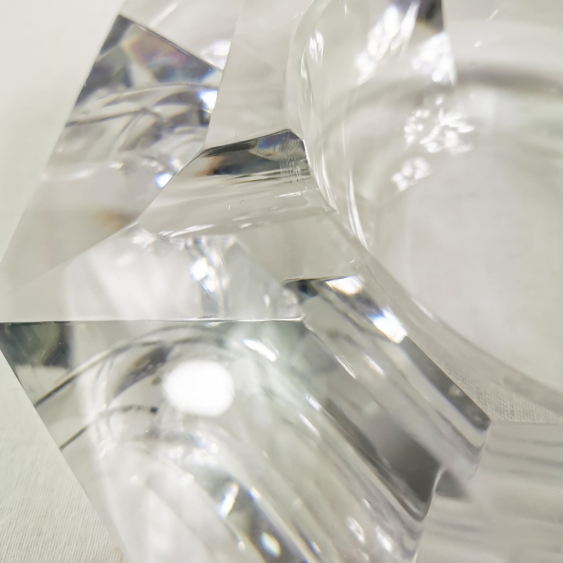 Ashtray, transparent crystal, Val Saint Lambert, Belgium, 1960s. - 347503