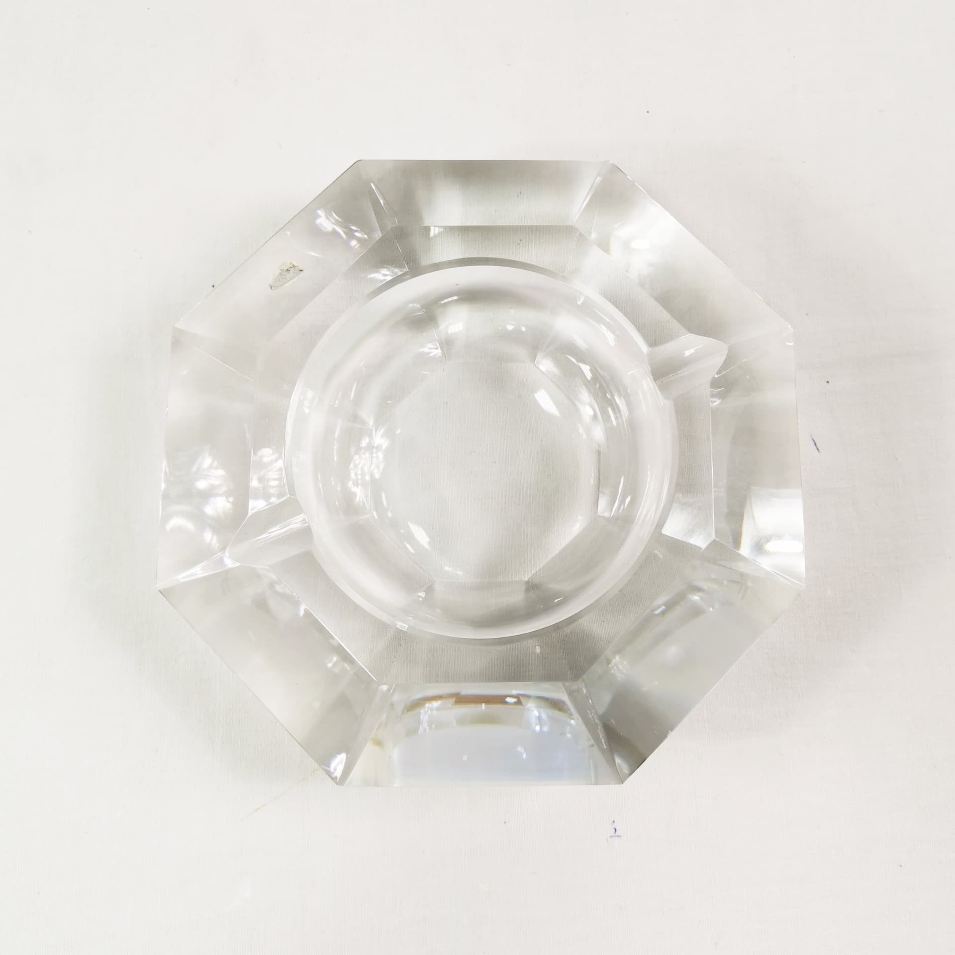 Ashtray, transparent crystal, Val Saint Lambert, Belgium, 1960s. - 347505