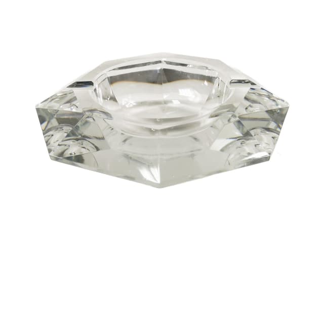 Ashtray, transparent crystal, Val Saint Lambert, Belgium, 1960s. - DIMENSION