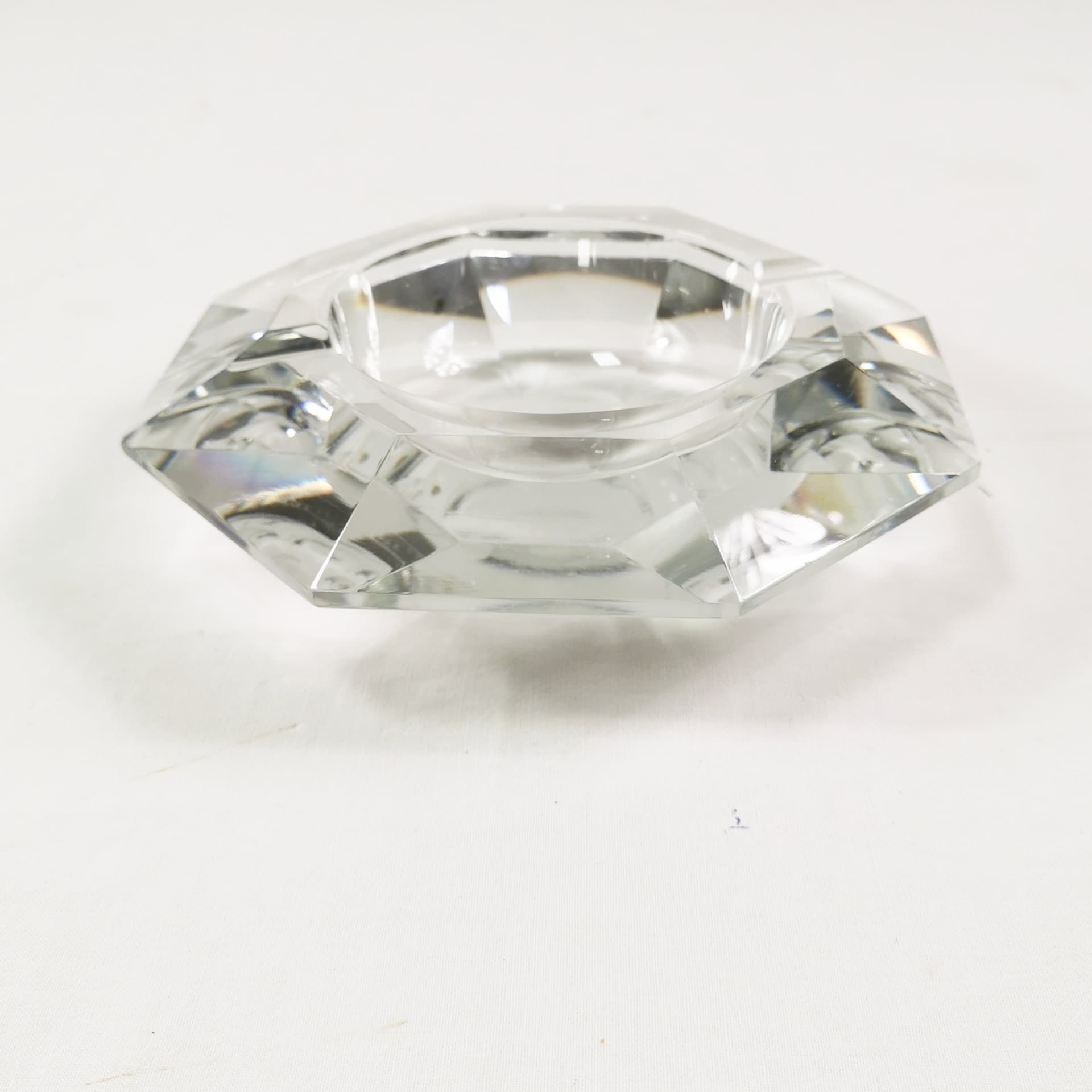 Ashtray, transparent crystal, Val Saint Lambert, Belgium, 1960s. - 347506