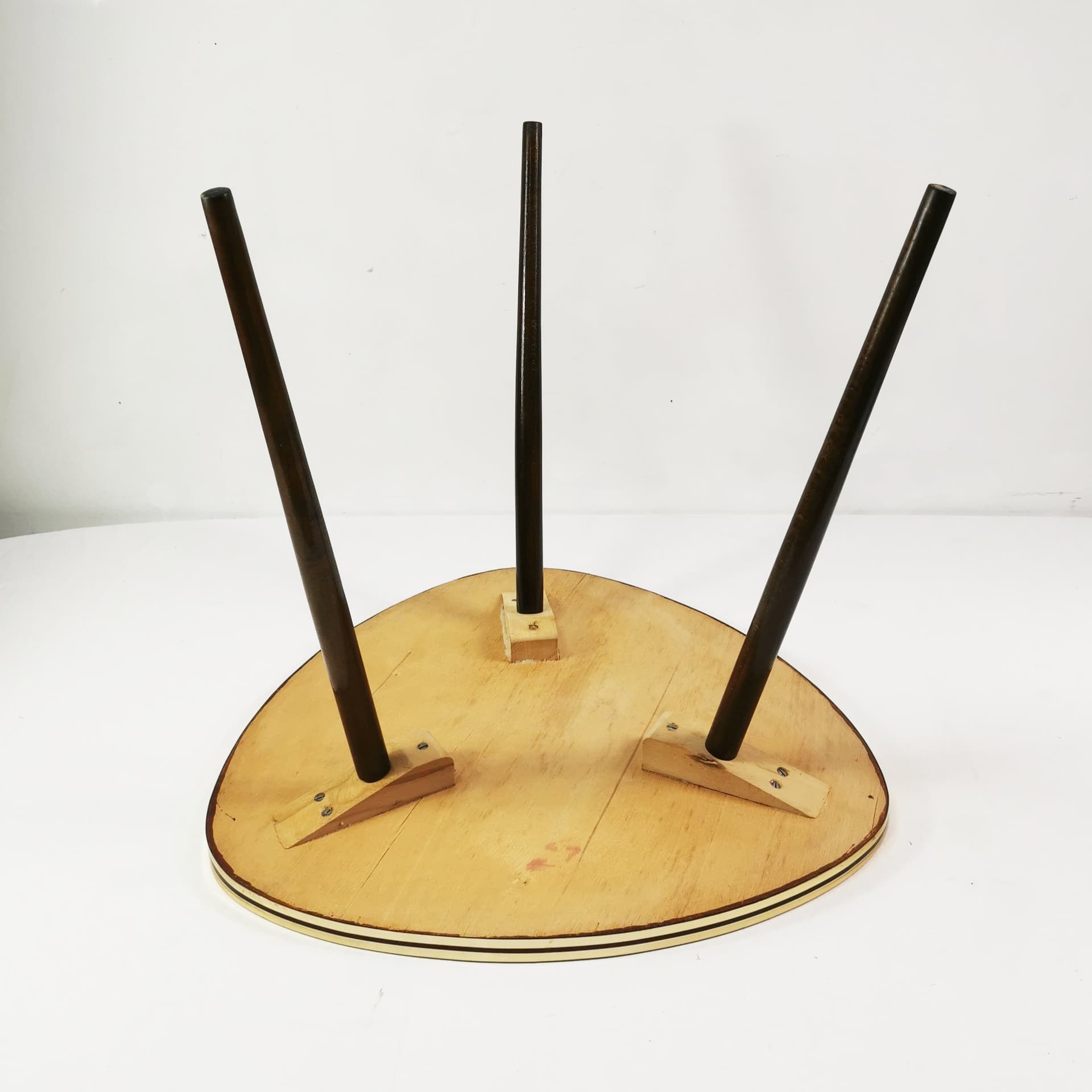 Coffee Table Art Deco, black glass, brown beech, gold brass, Germany, 1960s. - 347532