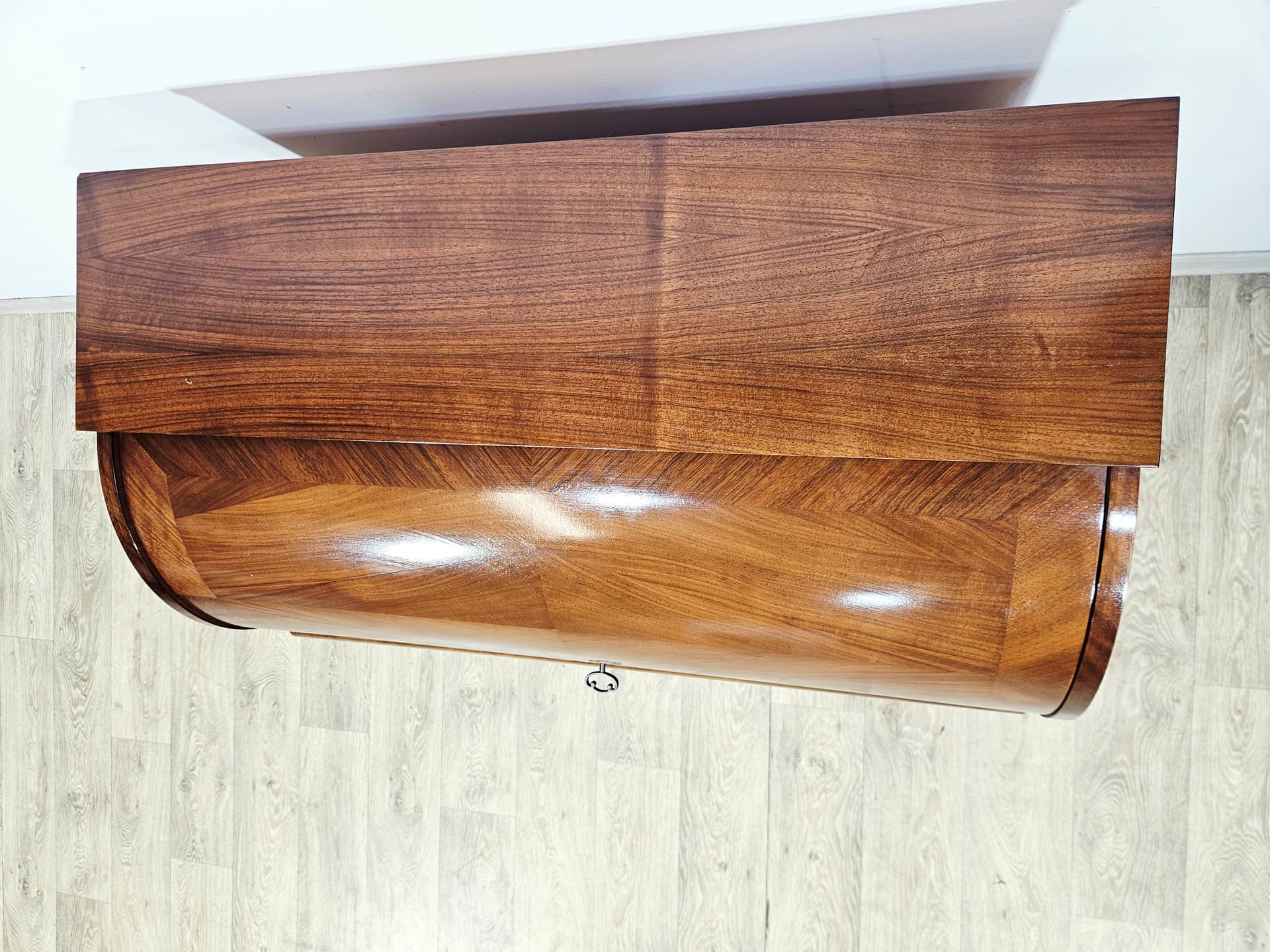 Cylinder roll-top secretary desk, mahogany walnut, 1970s - 347573