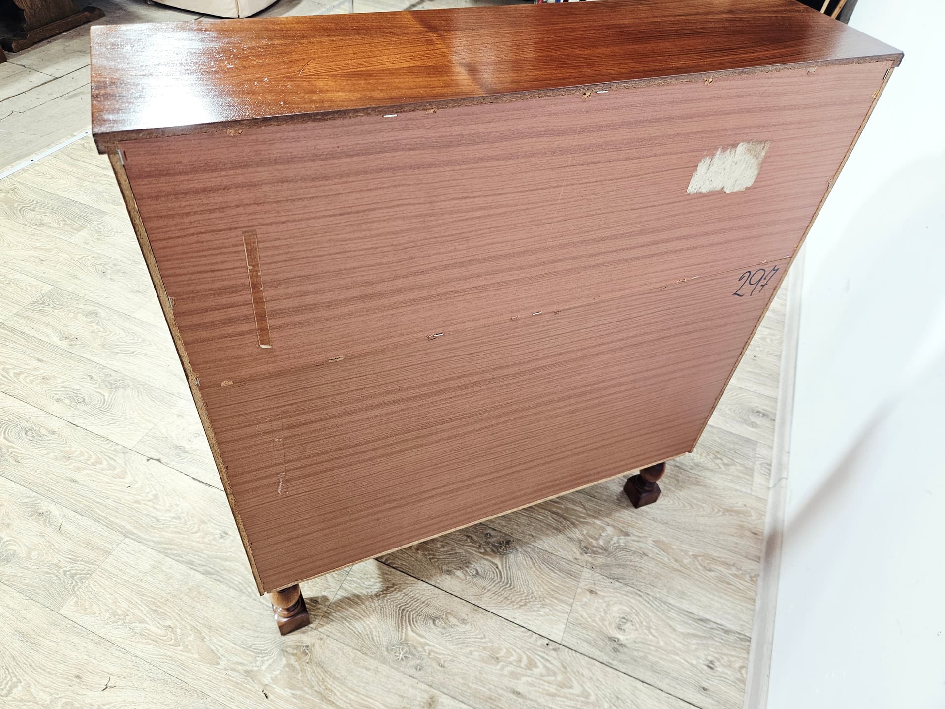 Cylinder roll-top secretary desk, mahogany walnut, 1970s - 347569