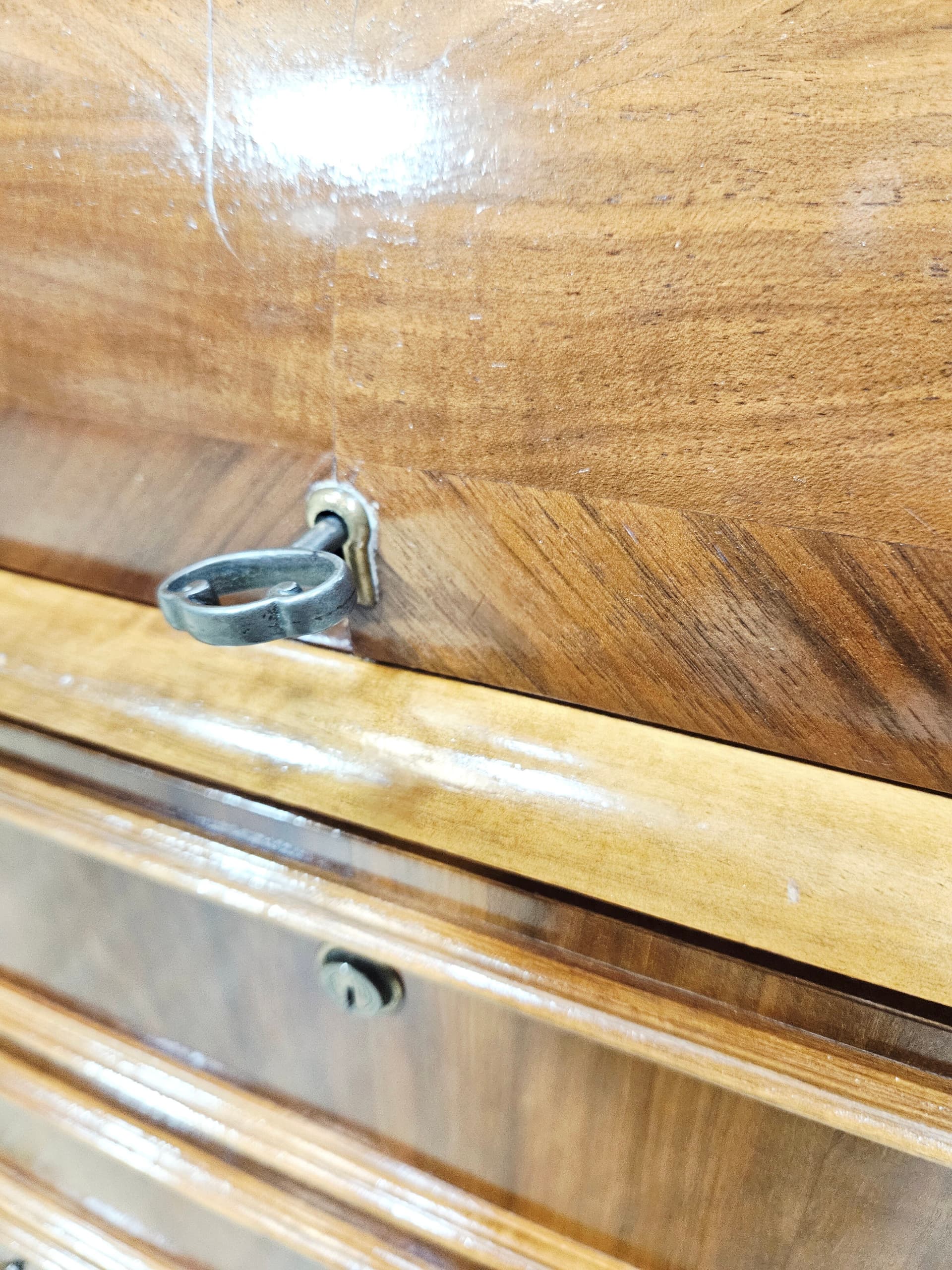 Cylinder roll-top secretary desk, mahogany walnut, 1970s - 347576