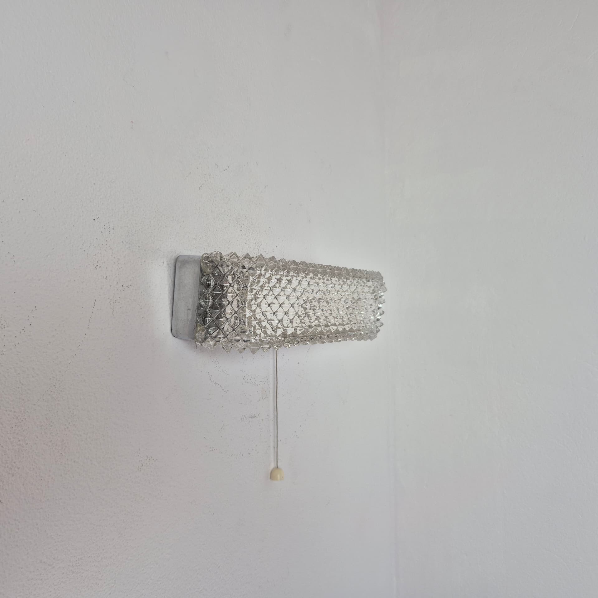 Wall light Limburg, transparent glass, silver metal, Germany, 1960s. - 347602