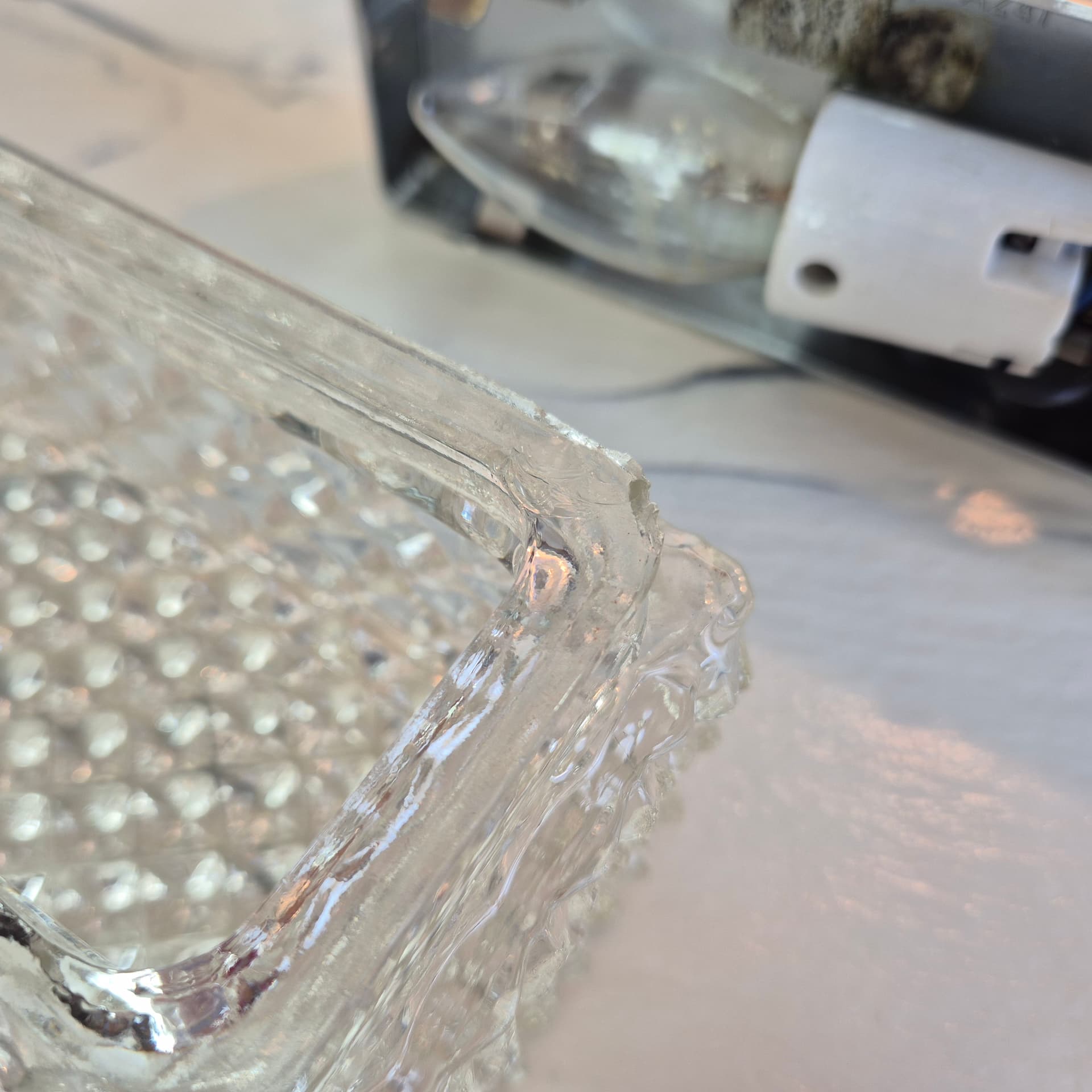 Wall light Limburg, transparent glass, silver metal, Germany, 1960s. - 347606