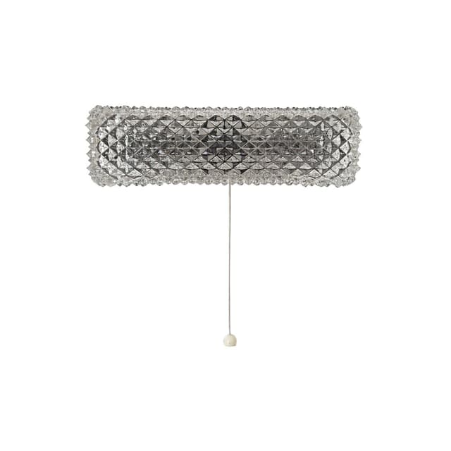 Wall light Limburg, transparent glass, silver metal, Germany, 1960s. - DIMENSION