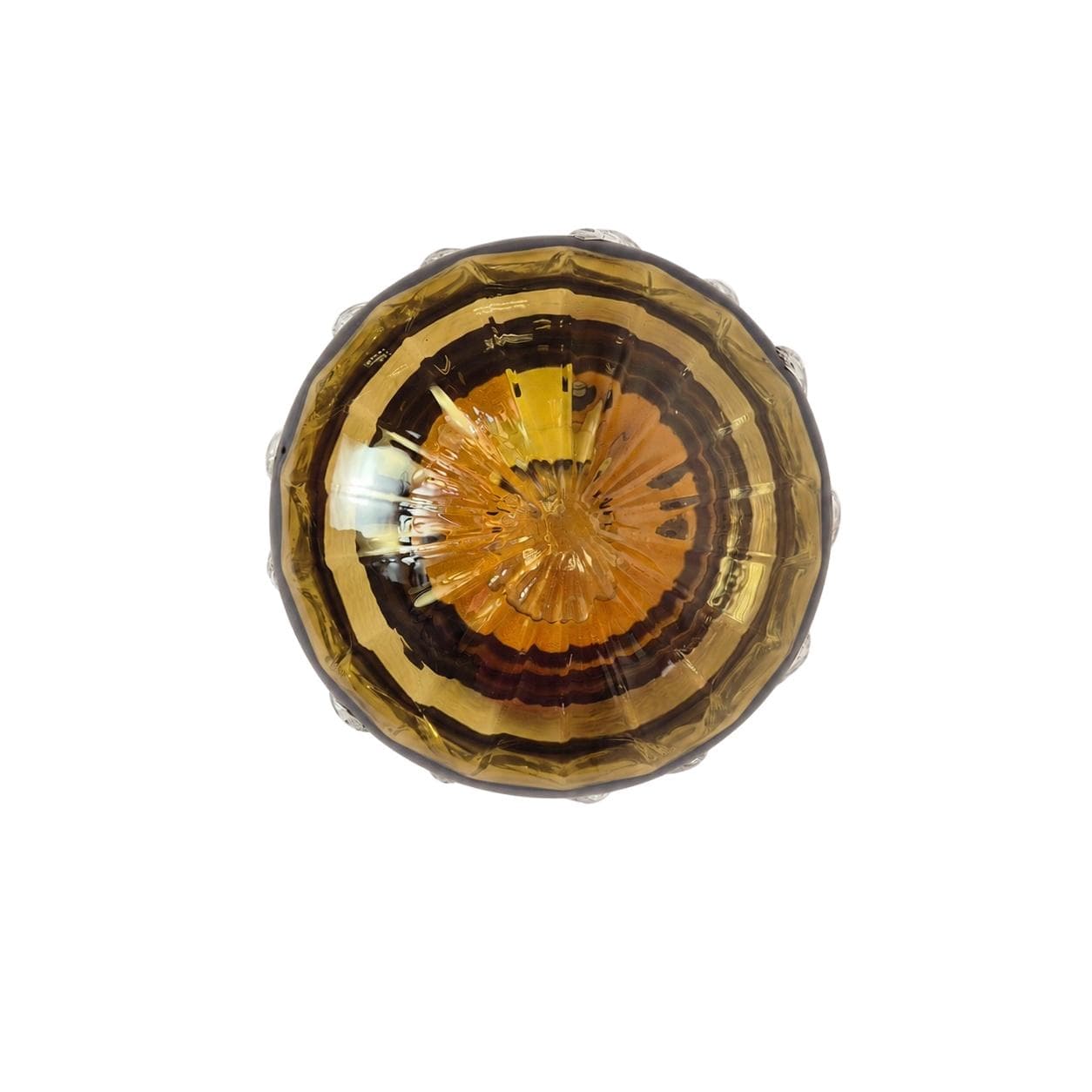 Flush mount or wall lamp, brown transparent glass, Germany, 1960s.