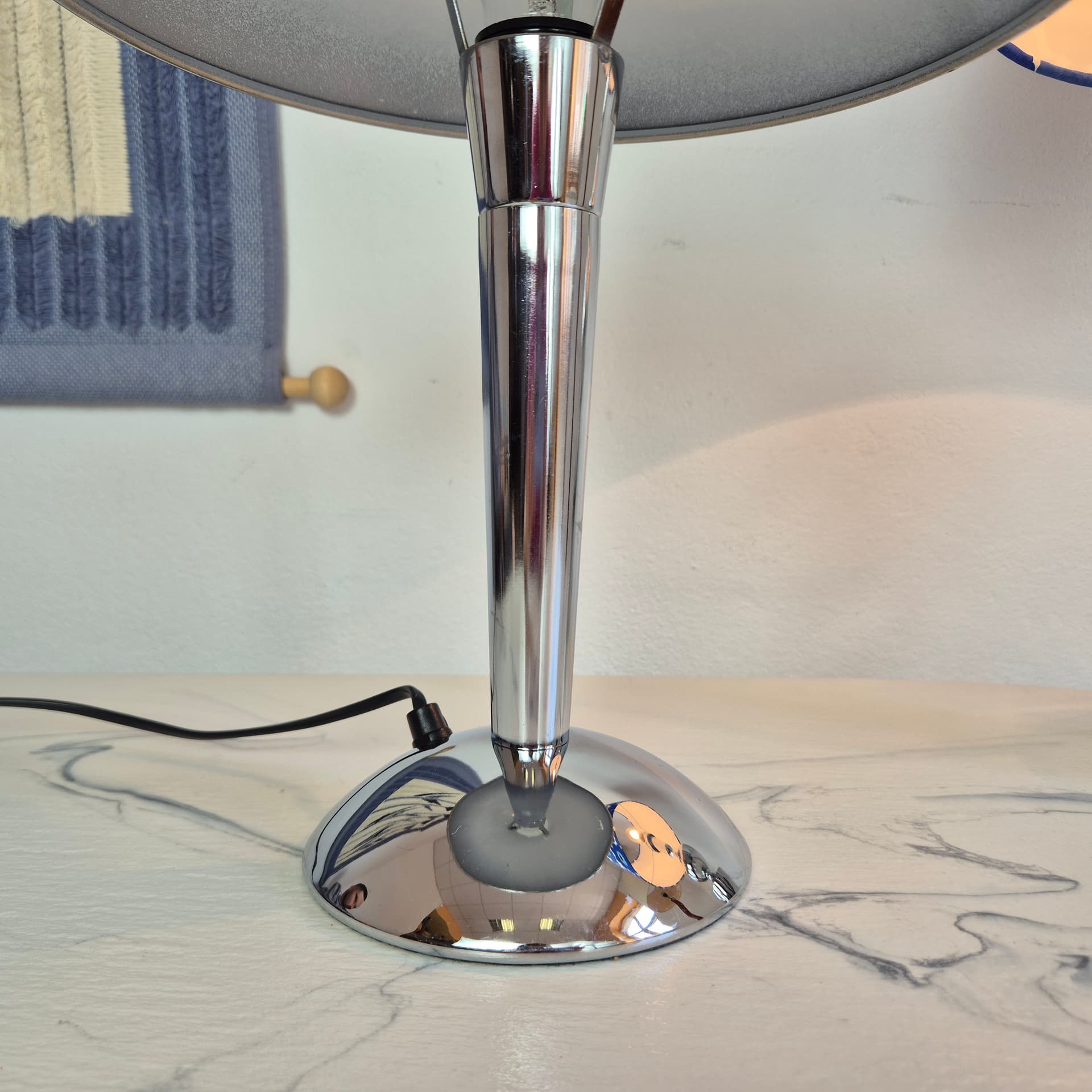 Desk Lamp Atrium, silver chrome, green glass, Germany, 1980s. - 347625
