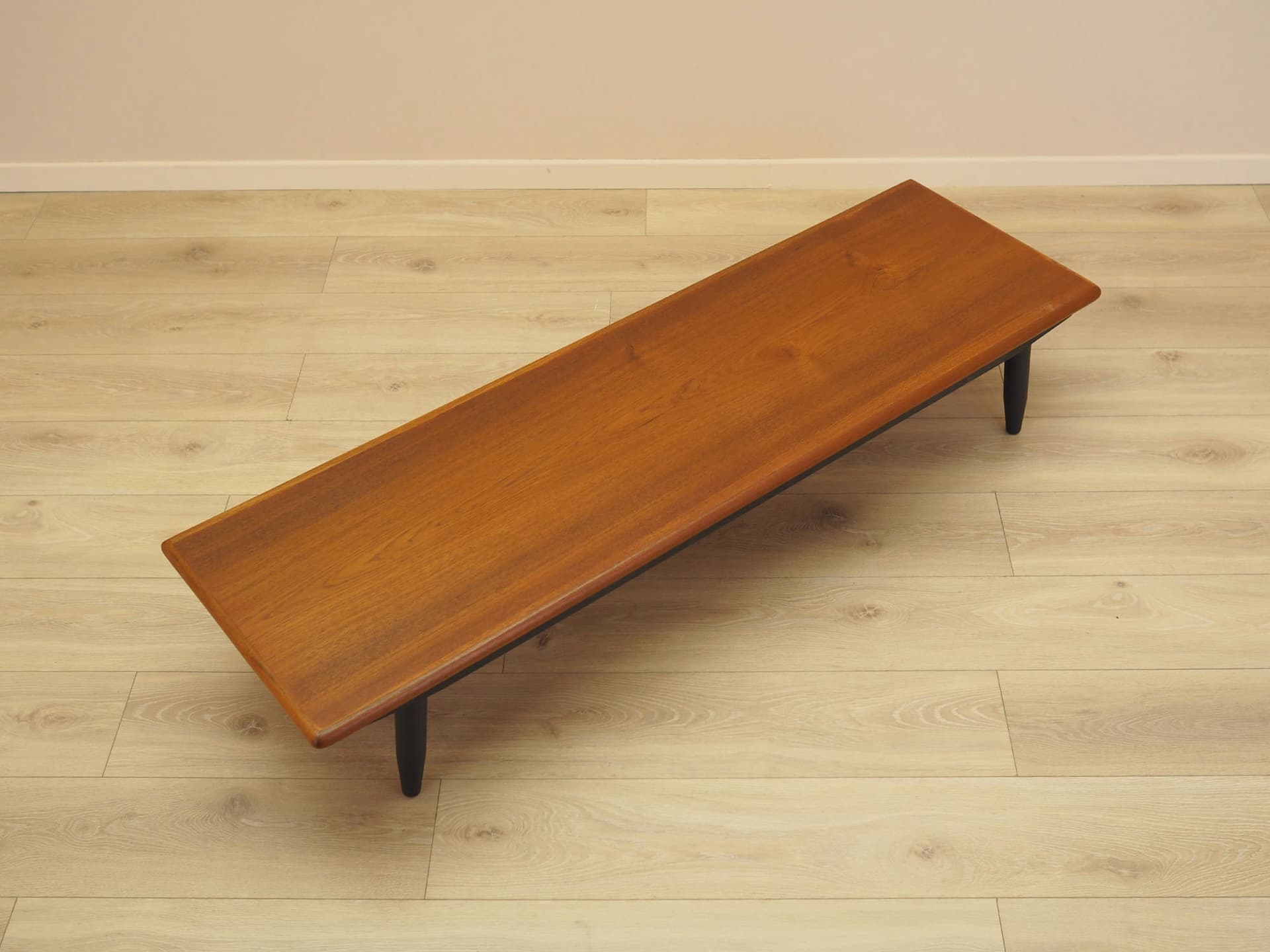 Lowboard, brown teak, black wood, Denmark, 1970s. - 347651