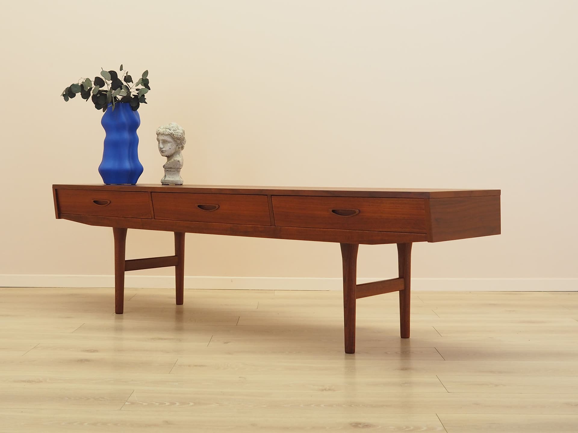 Lowboard, brown teak, wood, Denmark, 1960s. - 347657