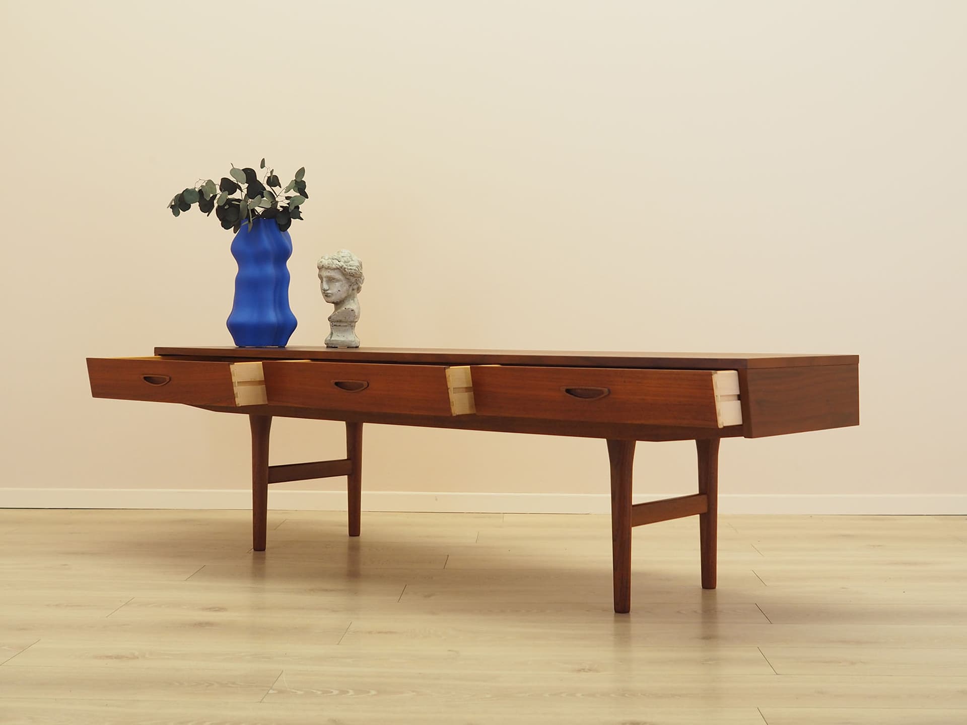 Lowboard, brown teak, wood, Denmark, 1960s. - 347658