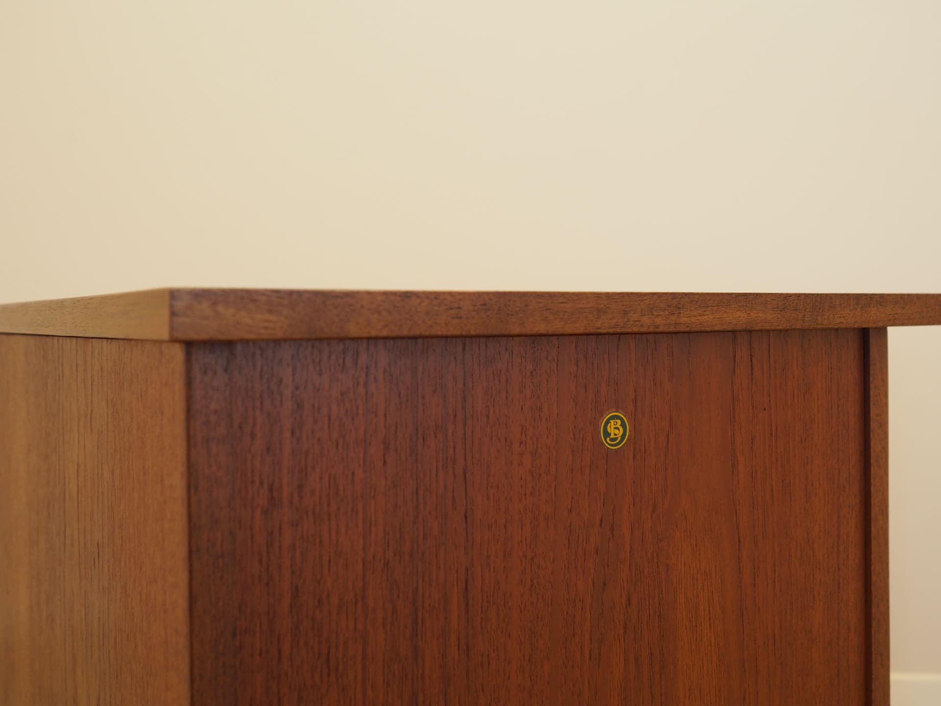 Desk, teak, yellow metal, Bornholm Møbelfabrik, Denmark, 1970s. - 347670