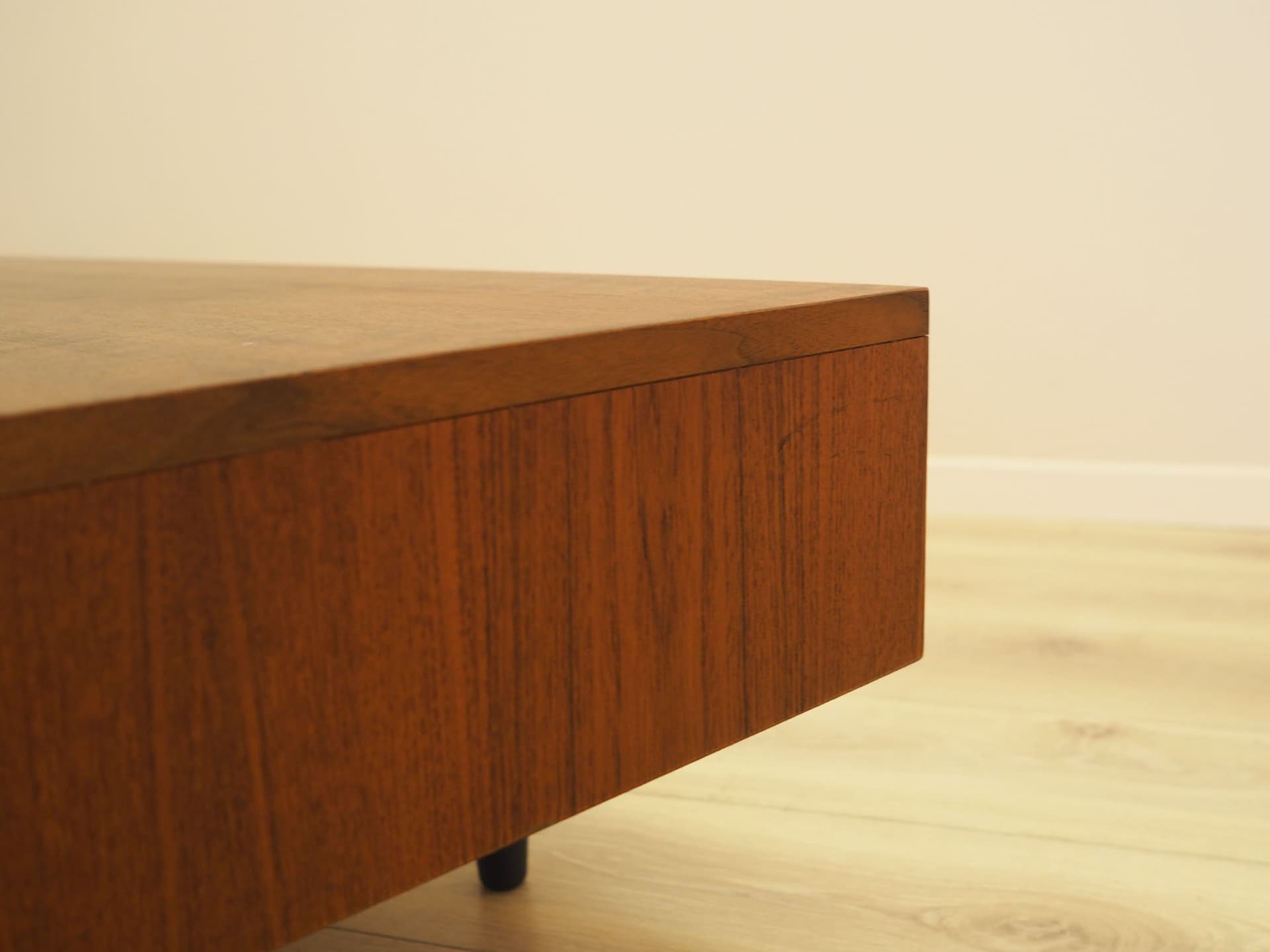 Lowboard, brown teak, black wood, Denmark, 1960s. - 347689