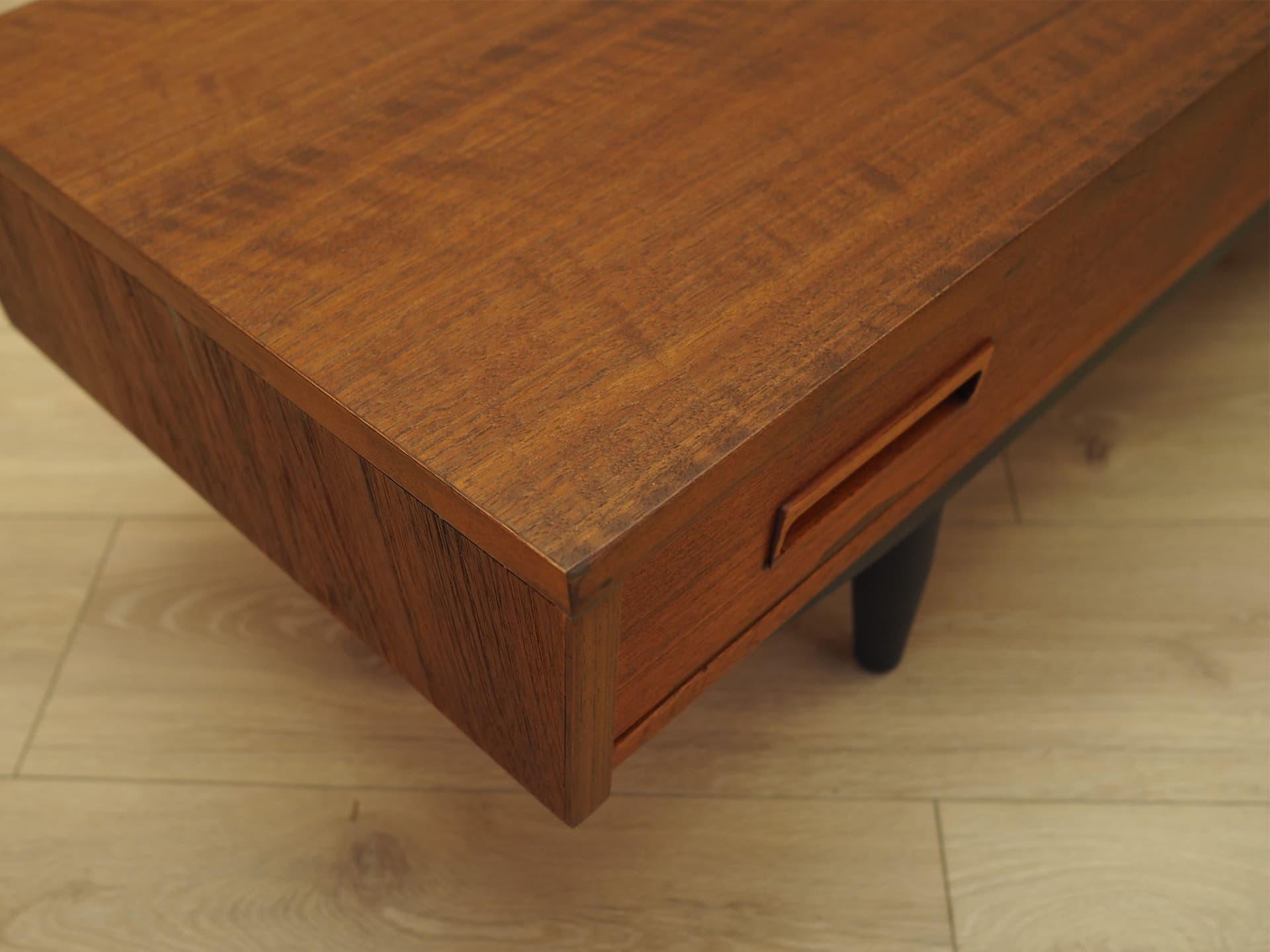 Lowboard, brown teak, black wood, Denmark, 1960s. - 347686