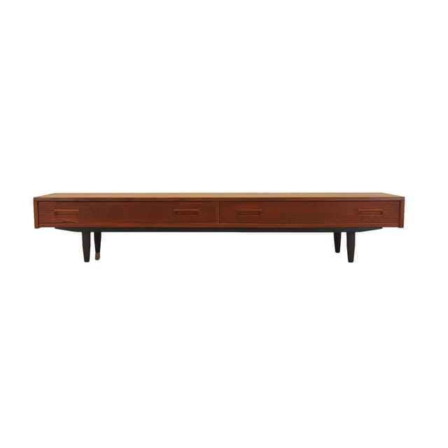Lowboard, brown teak, black wood, Denmark, 1960s. - DIMENSION