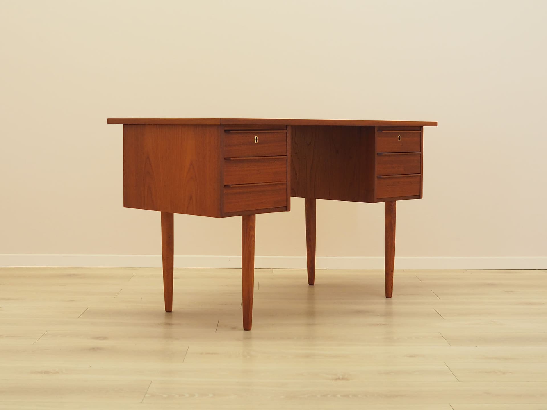 Desk, teak brown, Denmark, 1970s - 347695