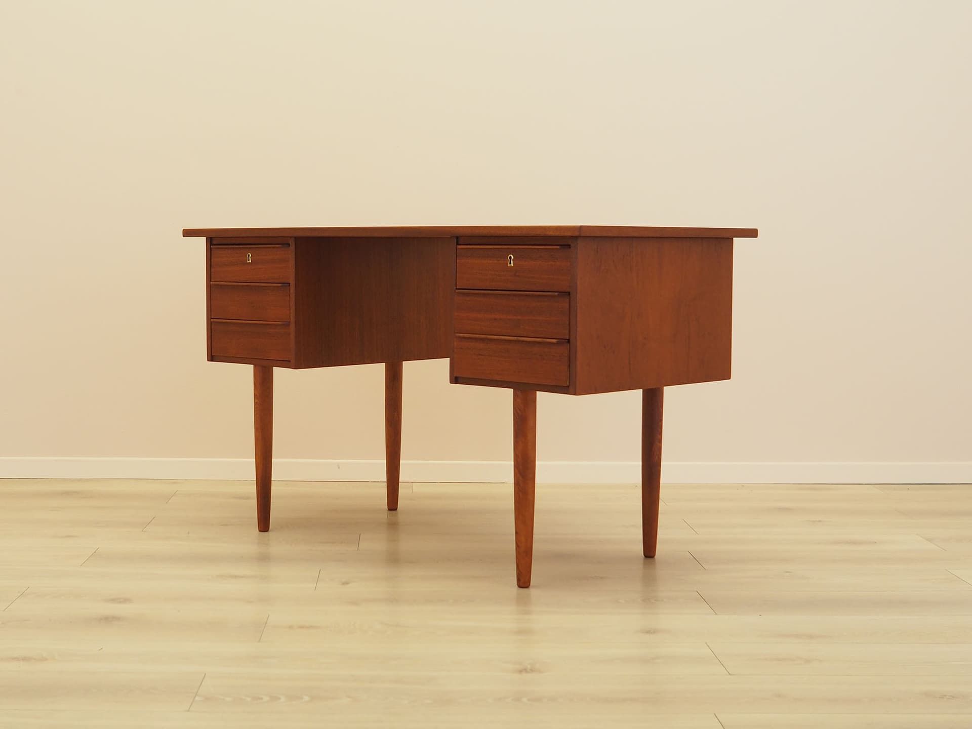 Desk, teak brown, Denmark, 1970s - 347694