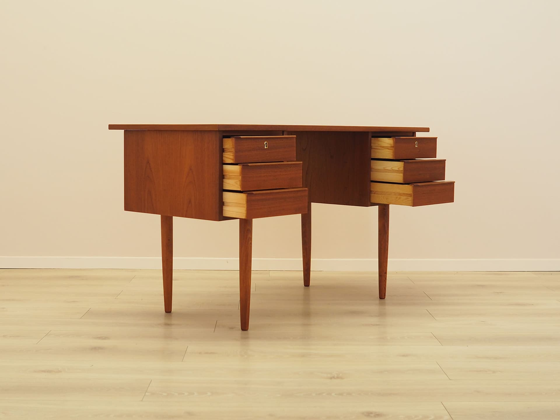 Desk, teak brown, Denmark, 1970s - 347696