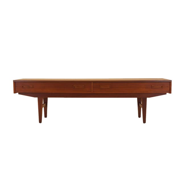 Lowboard, brown teak, Denmark, 1960s. - DIMENSION