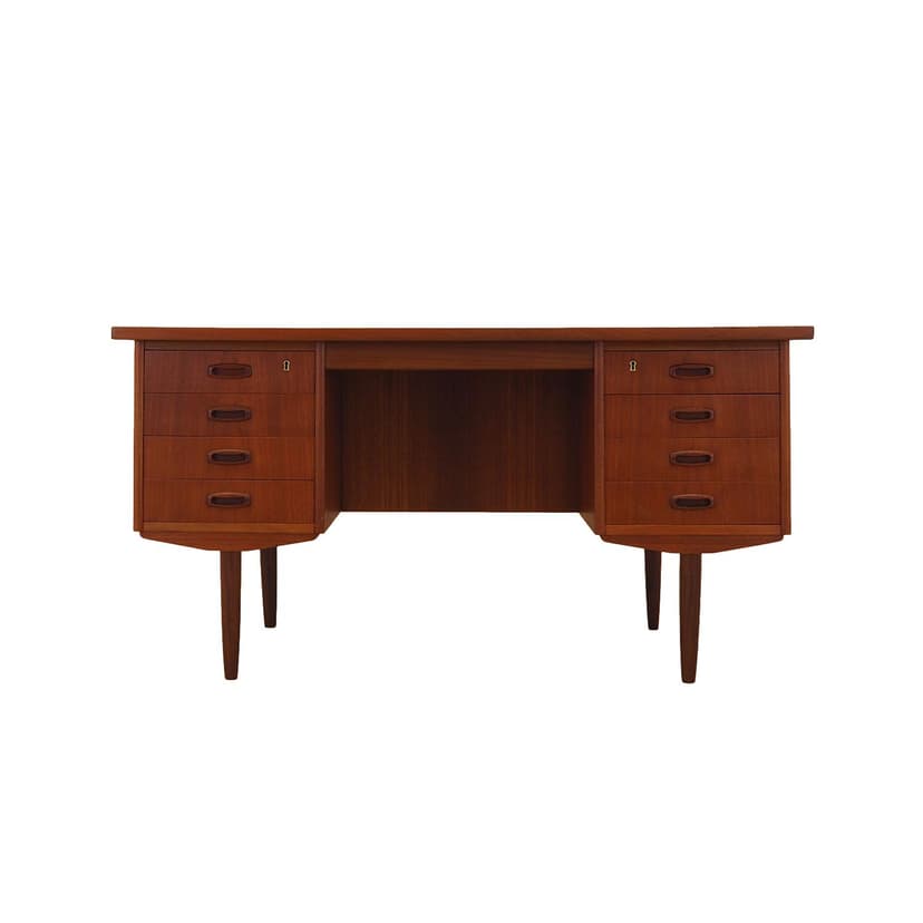 Desk, teak brown, Denmark, 1970s.