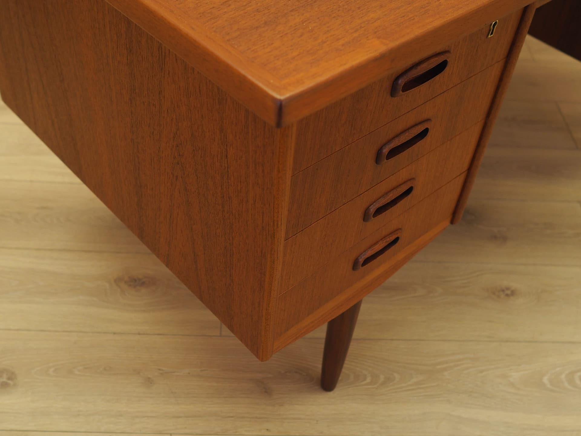 Desk, teak brown, Denmark, 1970s. - 347745